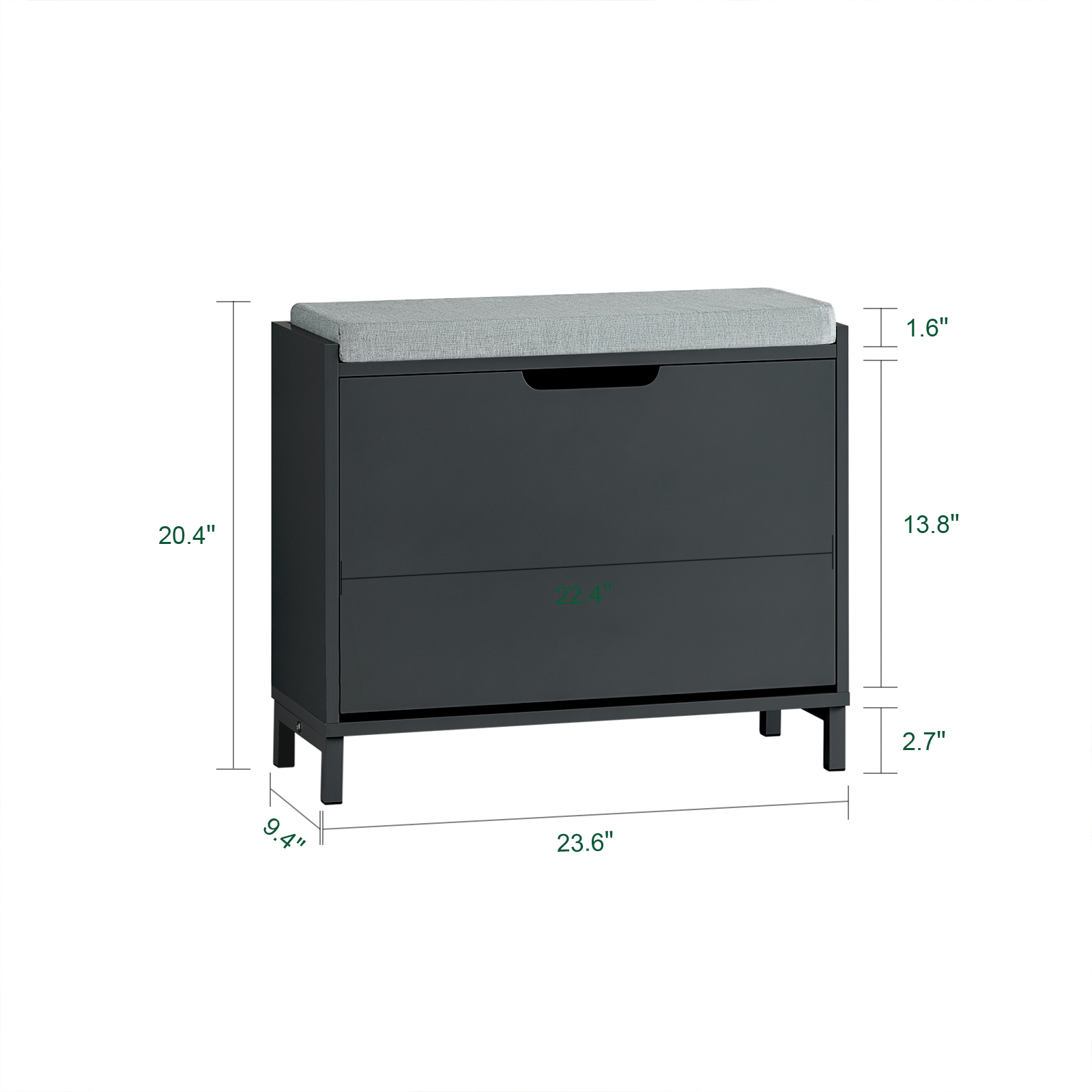 SoBuy Hallway Shoe Bench Shoe Rack Shoe Cabinet with Seat Cushion FSR151-K-SCH