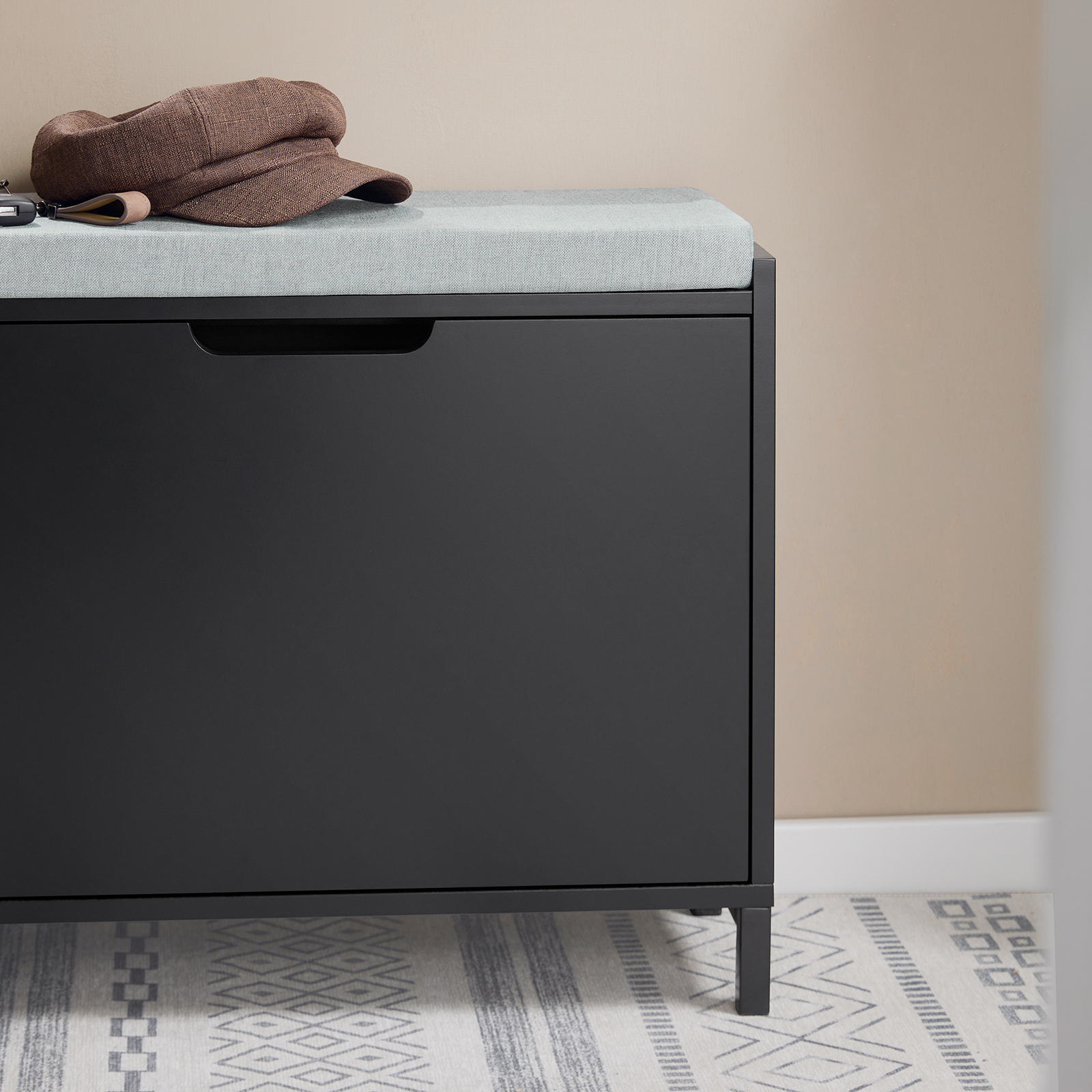 SoBuy Hallway Shoe Bench Shoe Rack Shoe Cabinet with Seat Cushion FSR151-K-SCH