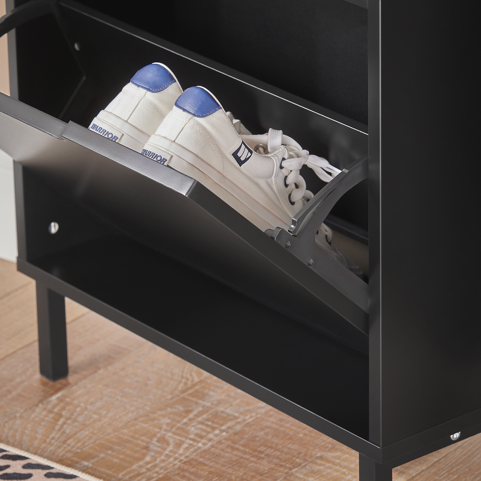 SoBuy FSR151-SCH 2 Flip-Drawers Shoe Cabinet Shoe Rack Shoe Storage Cupboard Organizer Unit