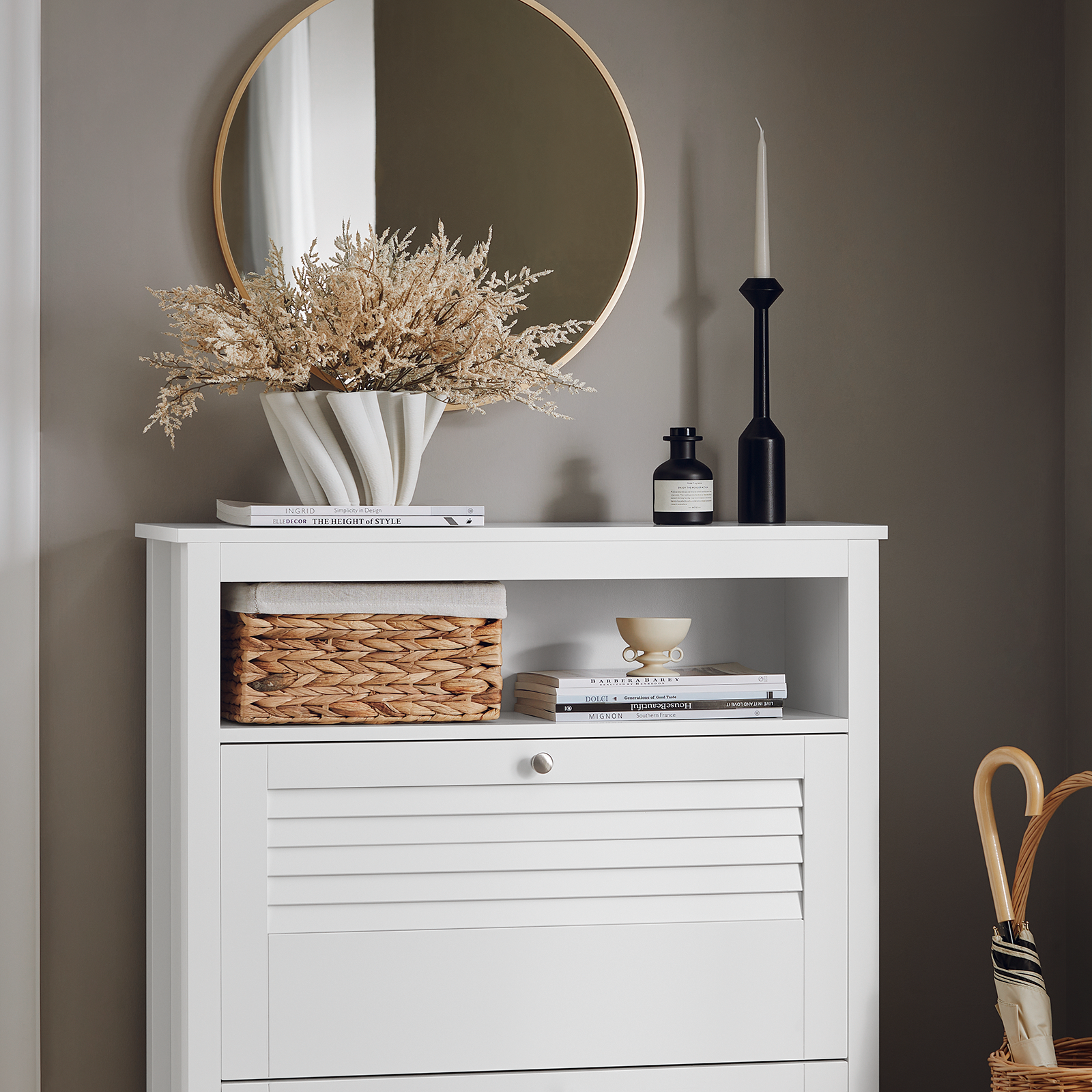 SoBuy FSR152-W, Hallway Shoe Cabinet Shoe Rack Shoe Storage Cupboard Organizer