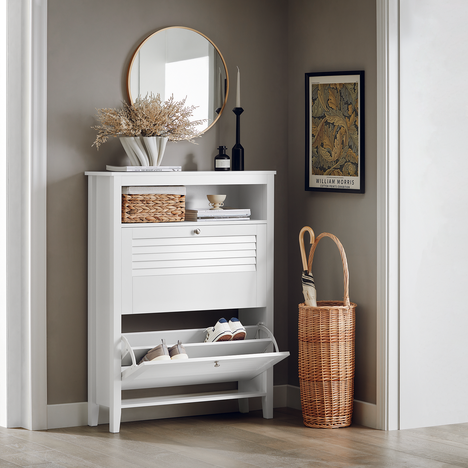 SoBuy FSR152-W, Hallway Shoe Cabinet Shoe Rack Shoe Storage Cupboard Organizer