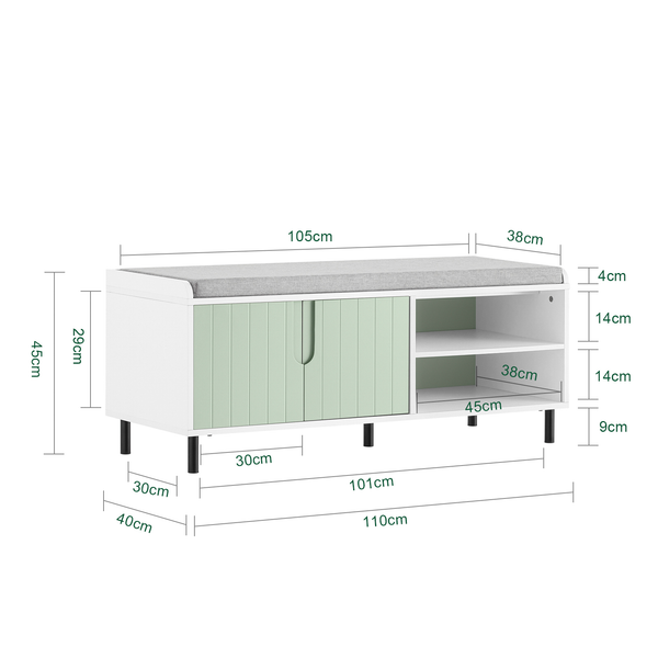 Sobuy Storage Bench With Removable Seat Cushion Shoe Cabinet Shoe Benc 