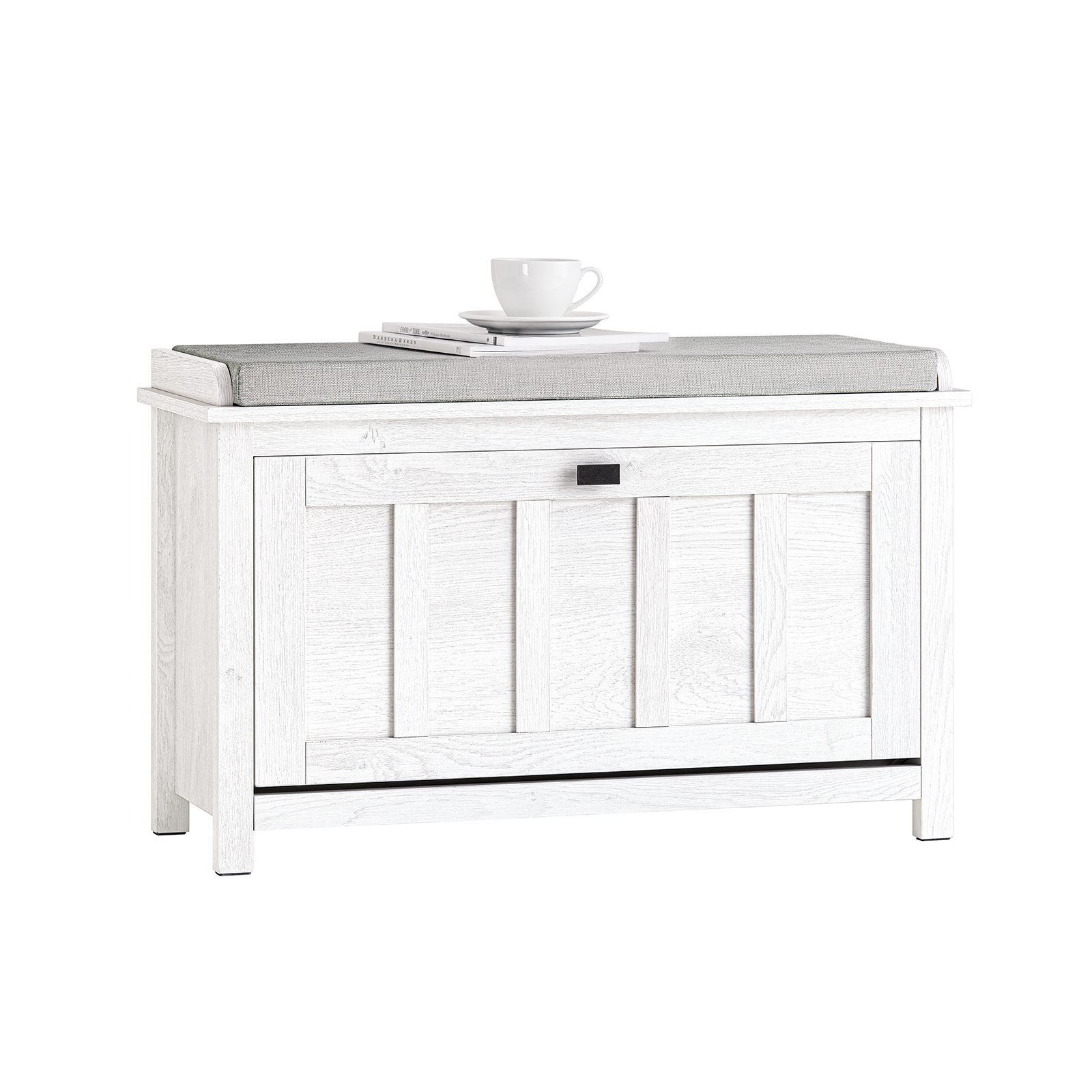SoBuy Hallway Shoe Bench Shoe Rack Shoe Cabinet With Flip-Drawer And Seat Cushion FSR161-W