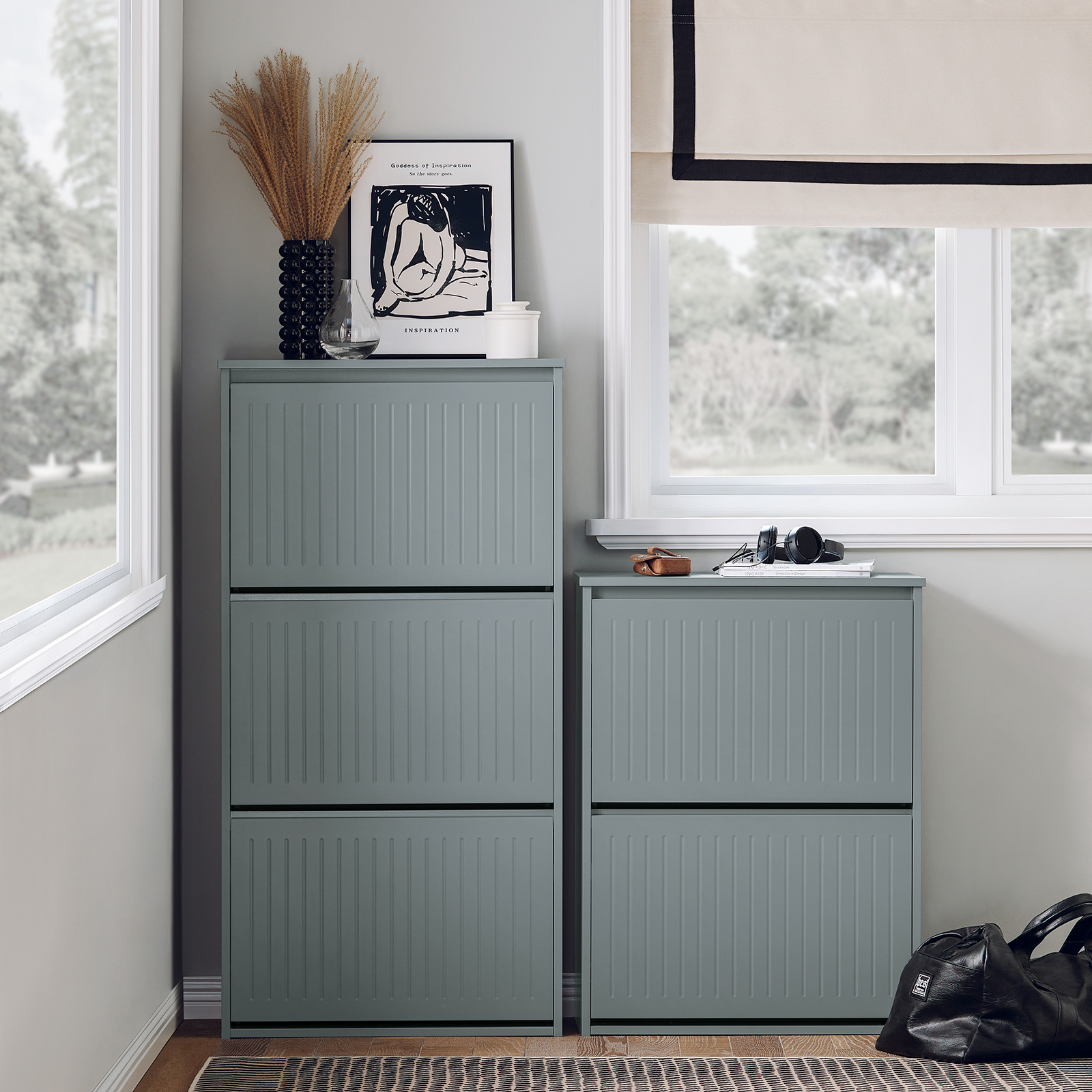 SoBuy 3 Flip-Drawers Shoe Cabinet Shoe Rack Shoe Storage Cupboard Organizer Unit FSR165-H-HG