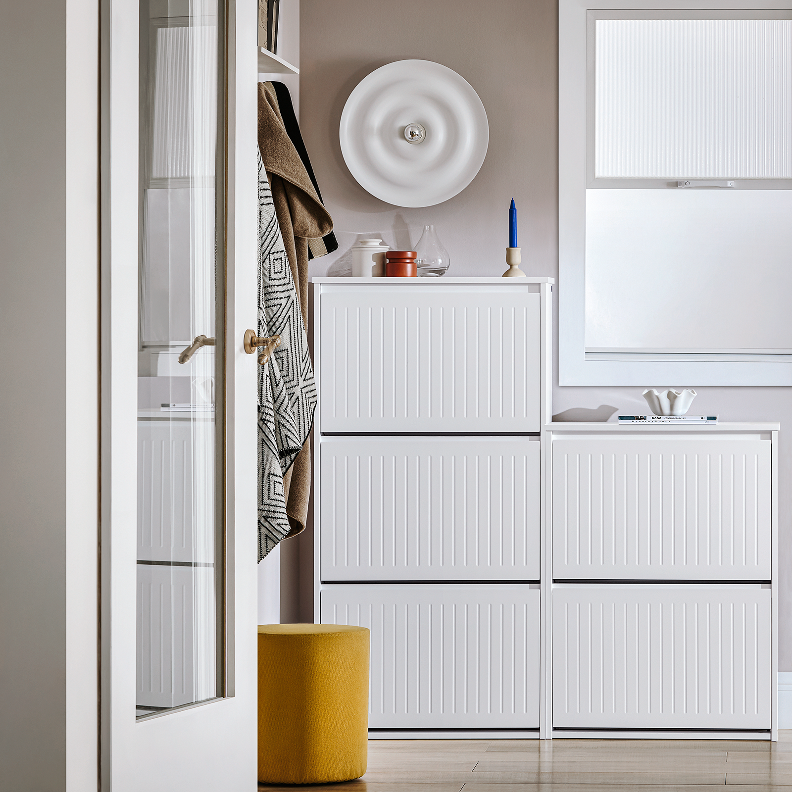 SoBuy 3 Flip-Drawers Shoe Cabinet Shoe Rack Shoe Storage Cupboard Organizer Unit FSR165-H-W