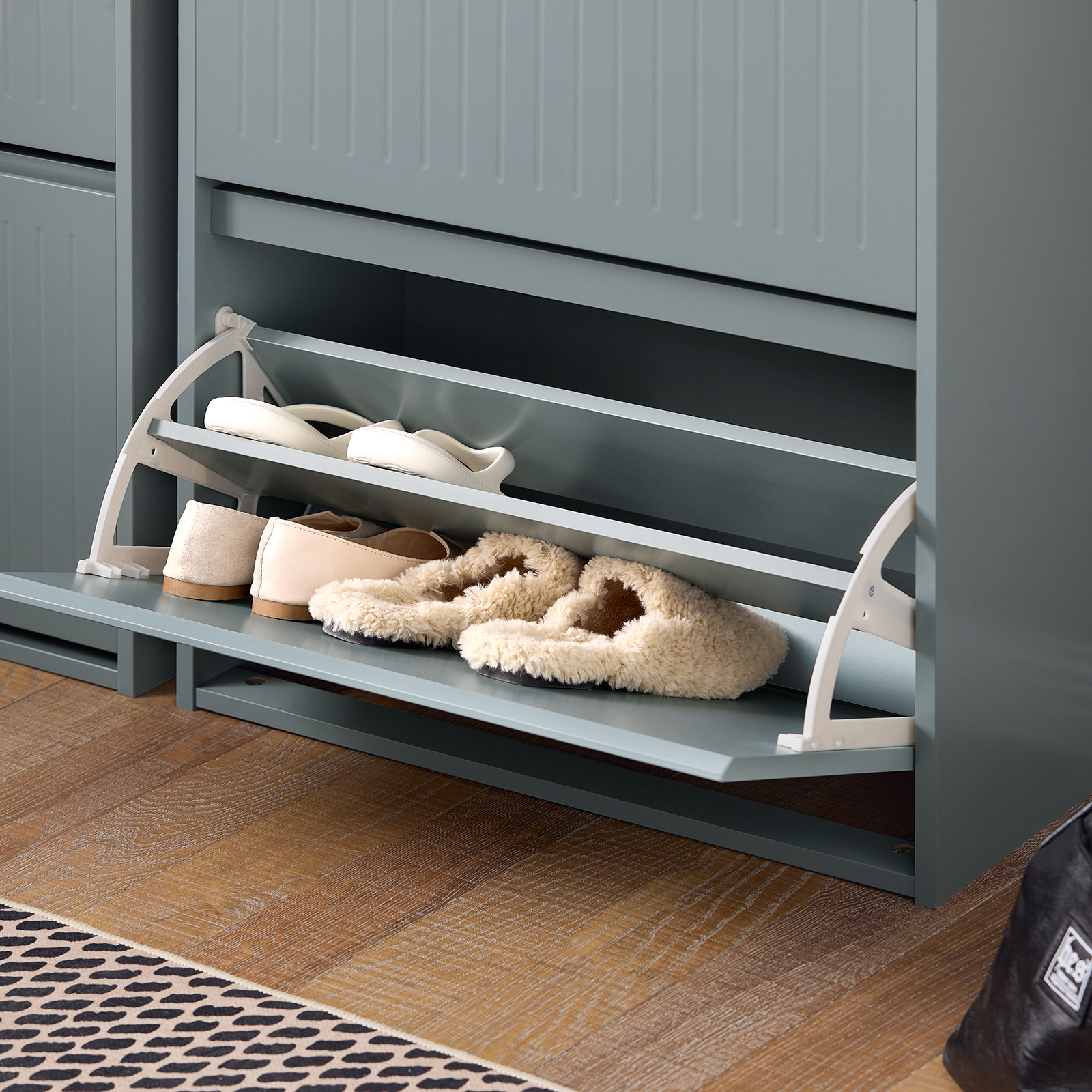 SoBuy 2 Flip-Drawers Shoe Cabinet Shoe Rack Shoe Storage Cupboard Organizer Unit FSR165-K-HG