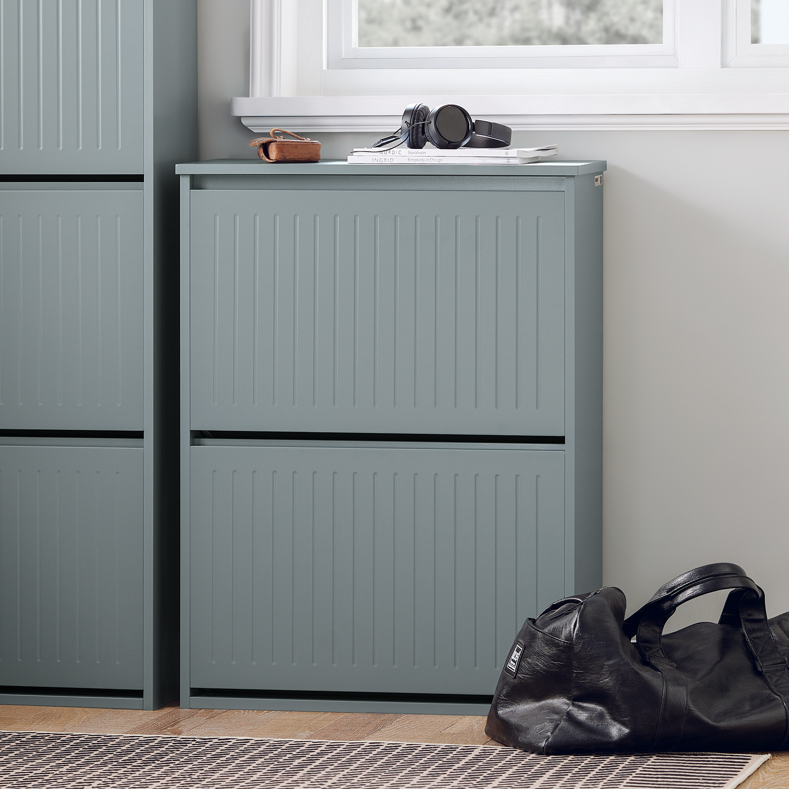 SoBuy 2 Flip-Drawers Shoe Cabinet Shoe Rack Shoe Storage Cupboard Organizer Unit FSR165-K-HG