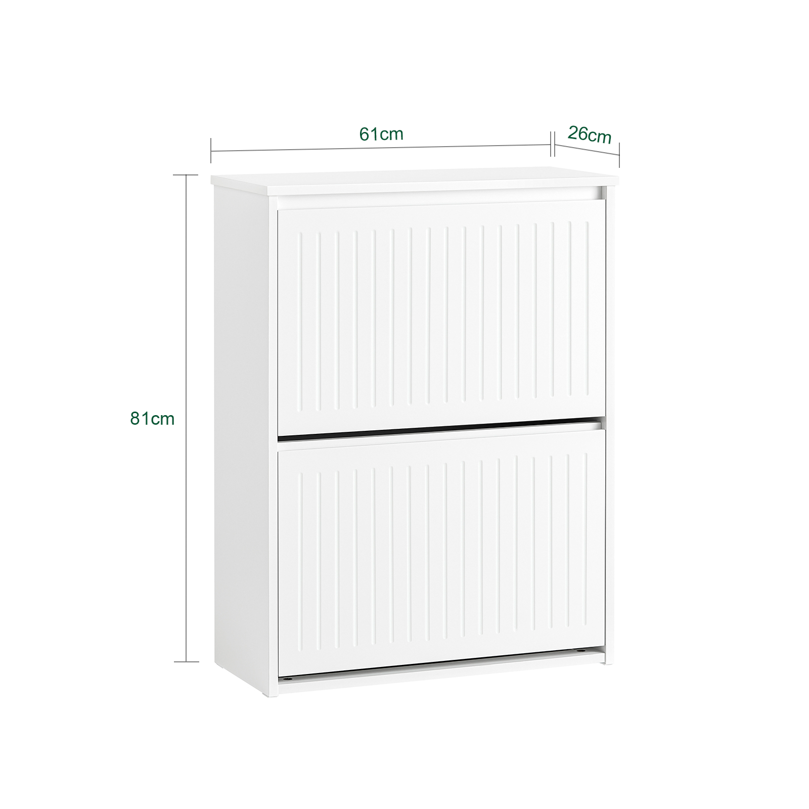 SoBuy 2 Flip-Drawers Shoe Cabinet Shoe Rack Shoe Storage Cupboard Organizer Unit FSR165-K-W