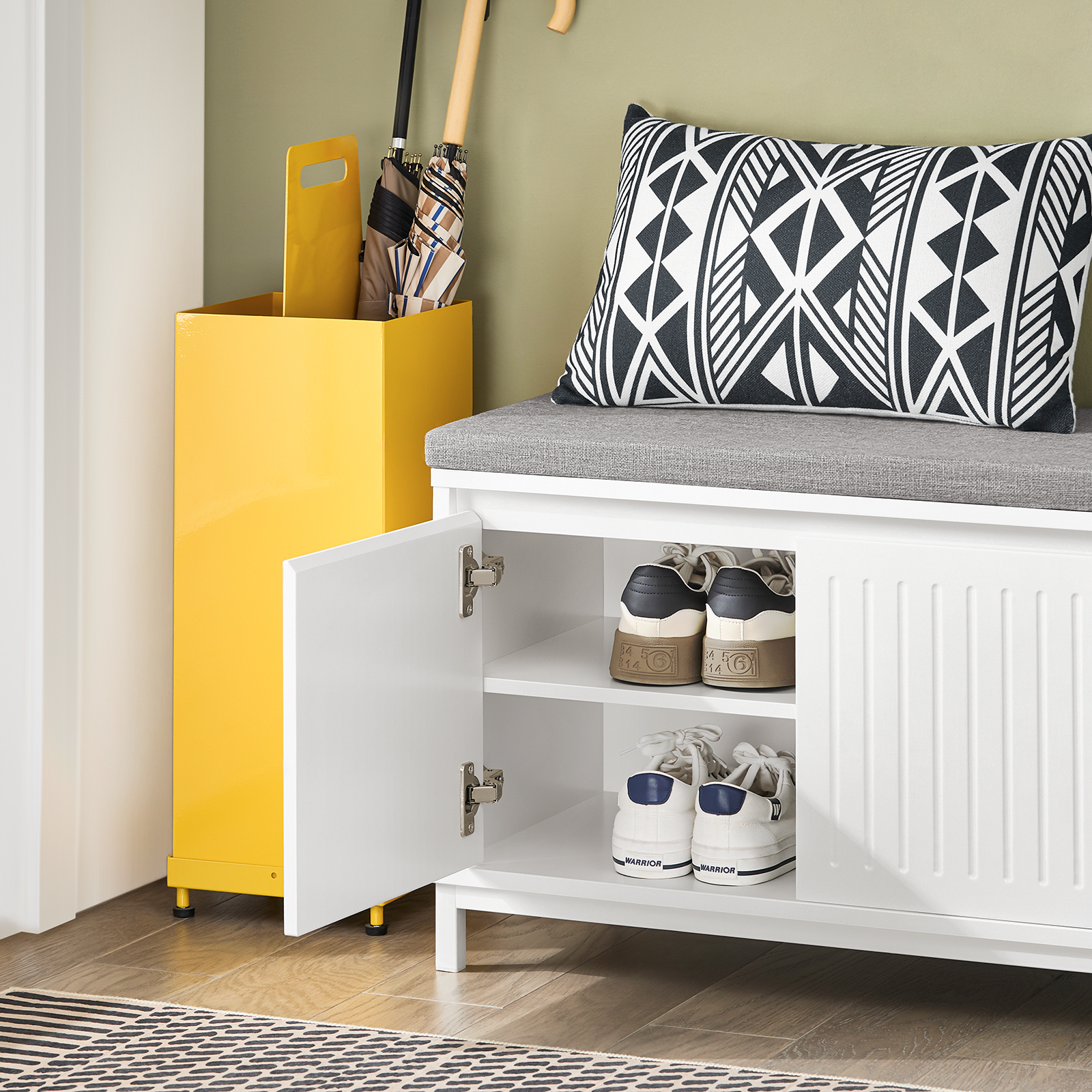 SoBuy Hallway Shoe Bench Shoe Cabinet Shoe Rack Shoe Storage Organizer FSR172-W
