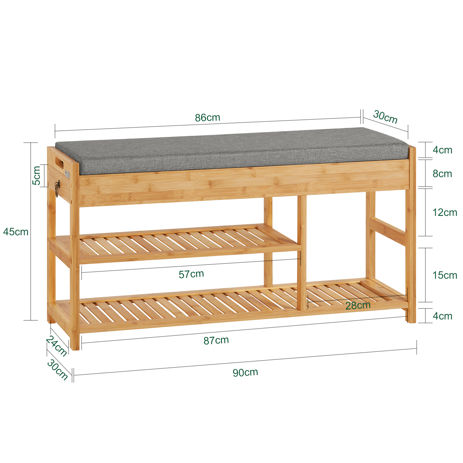 SoBuy Padded Hallway Shoe Storage Rack Bench with Storage Space,FSR47-N