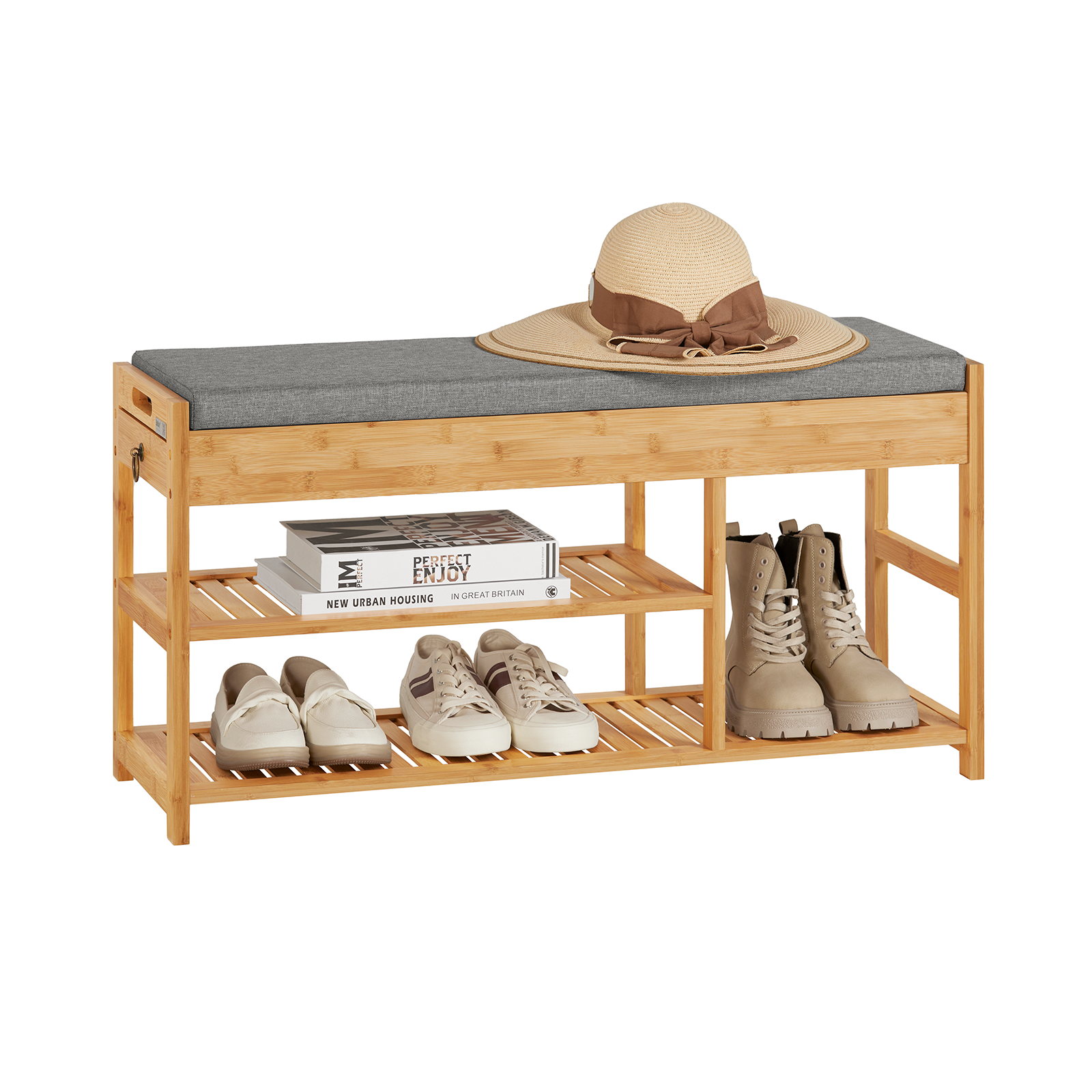 SoBuy Padded Hallway Shoe Storage Rack Bench with Storage Space,FSR47-N
