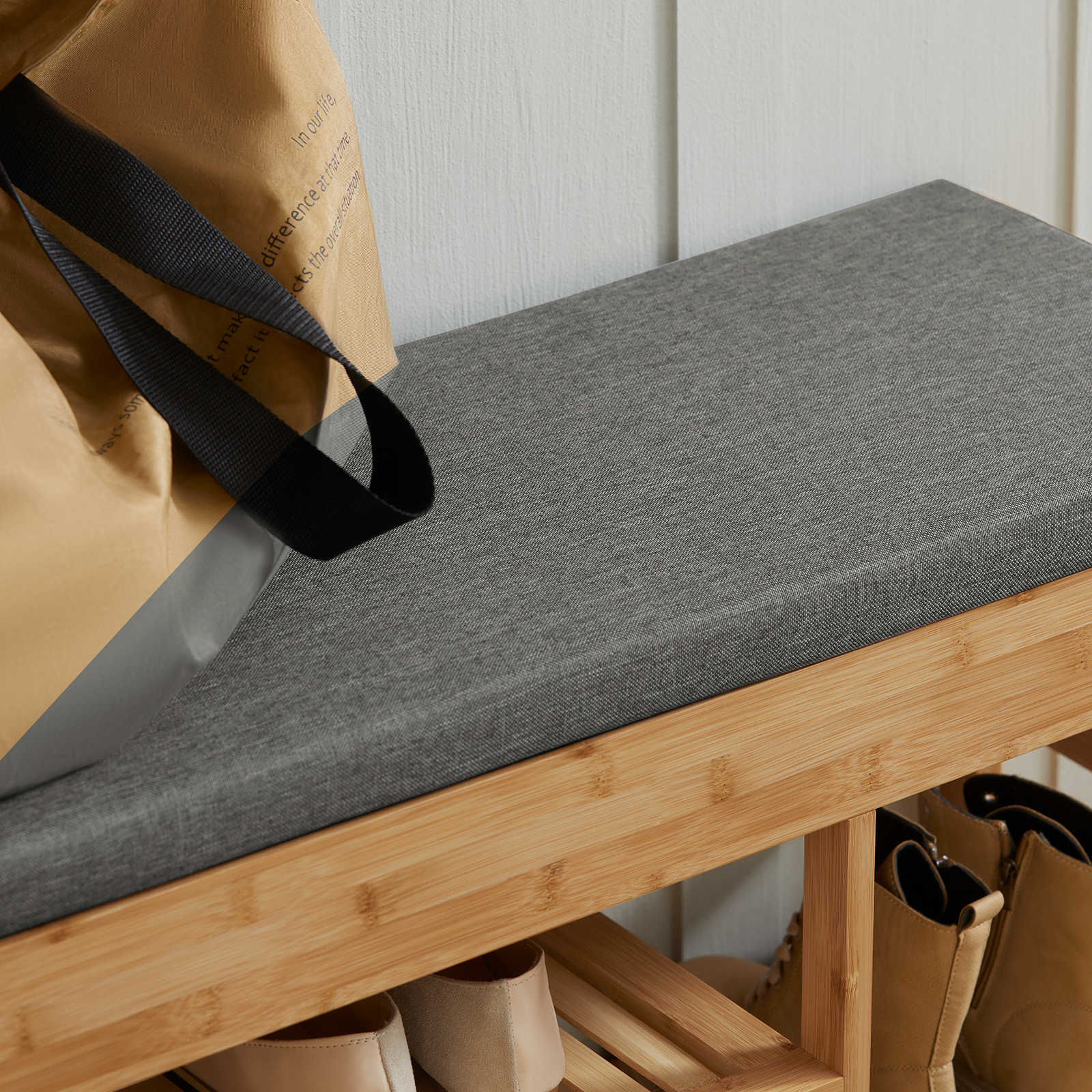 SoBuy Padded Hallway Shoe Storage Rack Bench with Storage Space,FSR47-N
