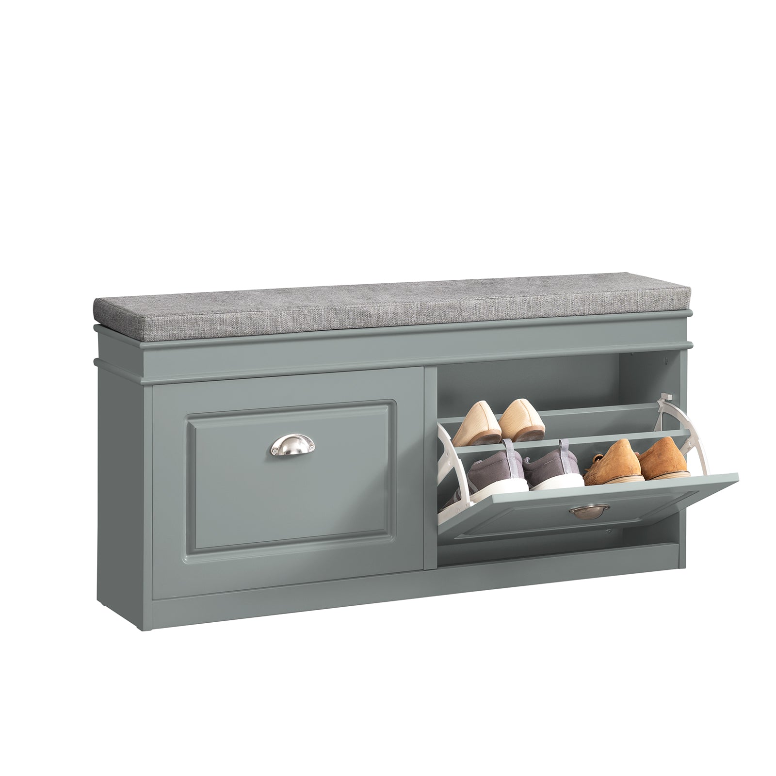 SoBuy Hallway Shoe Bench,Shoe Cabinet with Flip-Drawer and Seat Cushion FSR64-HG