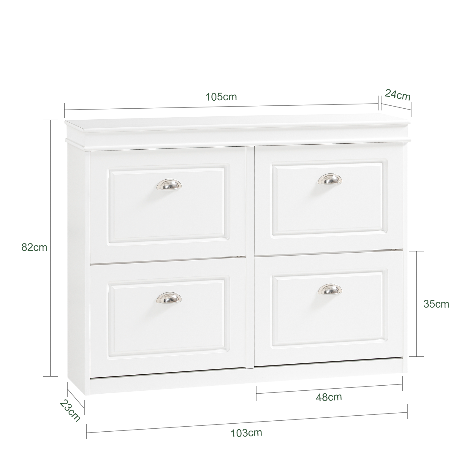 SoBuy 4 Drawers Shoe Cabinet Shoe Rack Shoe Storage Cupboard Organizer Unit,FSR79-W