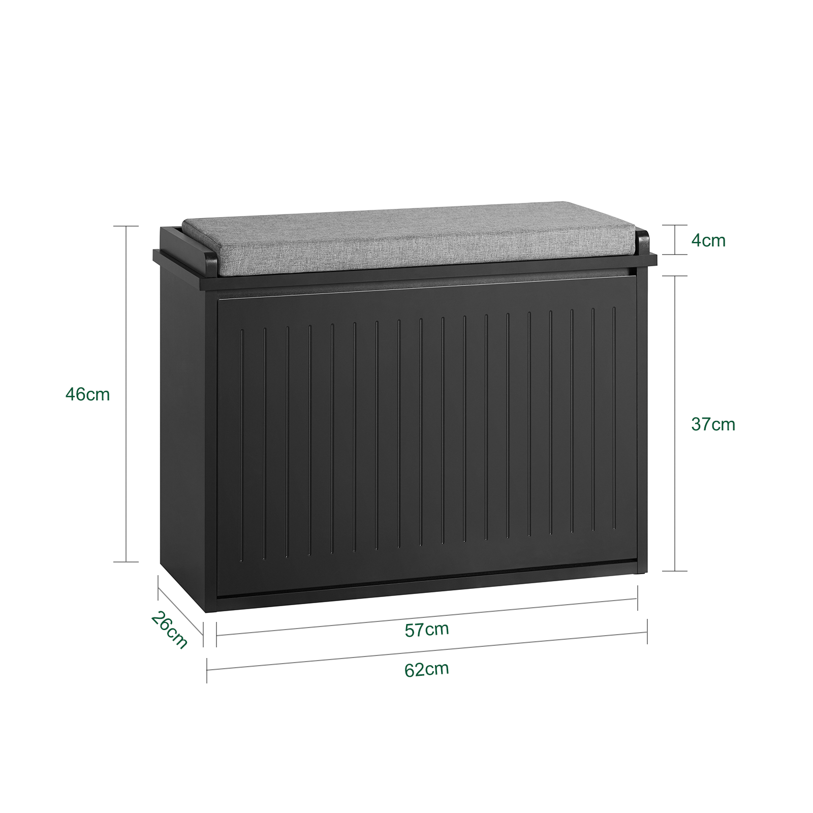 SoBuy FSR98-SCH Hallway Shoe Bench Shoe Rack Shoe Cabinet with Seat Cushion and Flip-Drawer