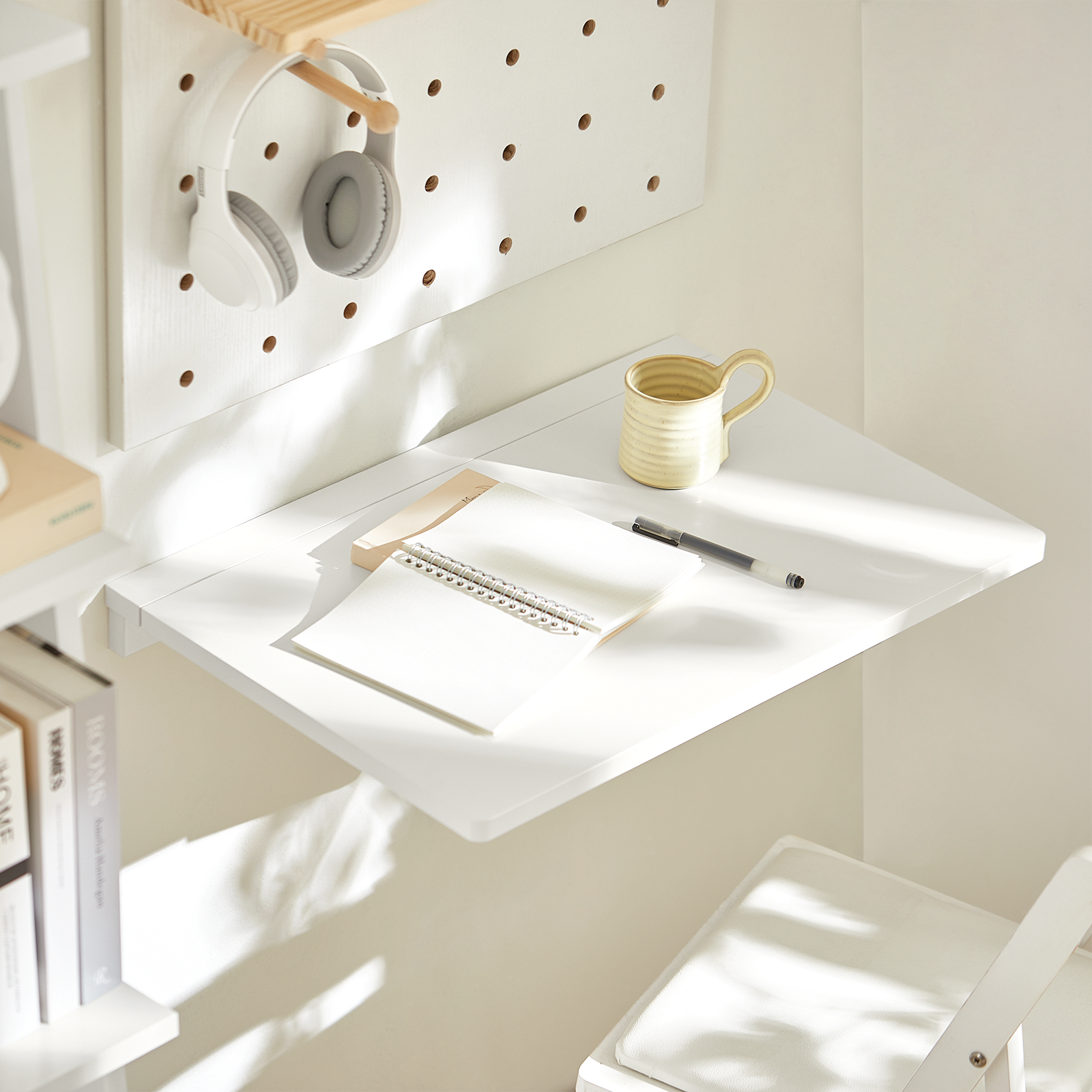 SoBuy Folding Wood Wall Kitchen Dining Table 60x40cm,White,FWT03-W
