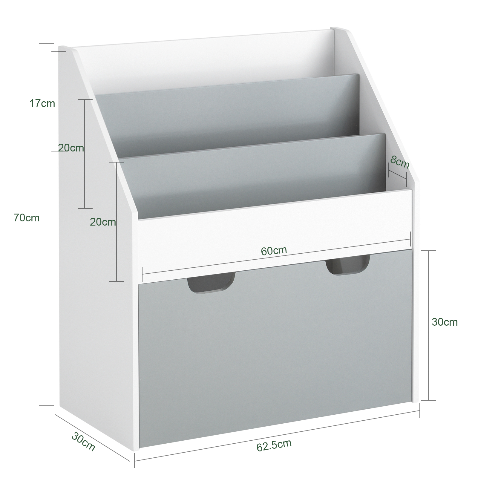 SoBuy Children Kids Bookcase Book Shelf Storage Display Rack Organizer Holder,KMB17-HG