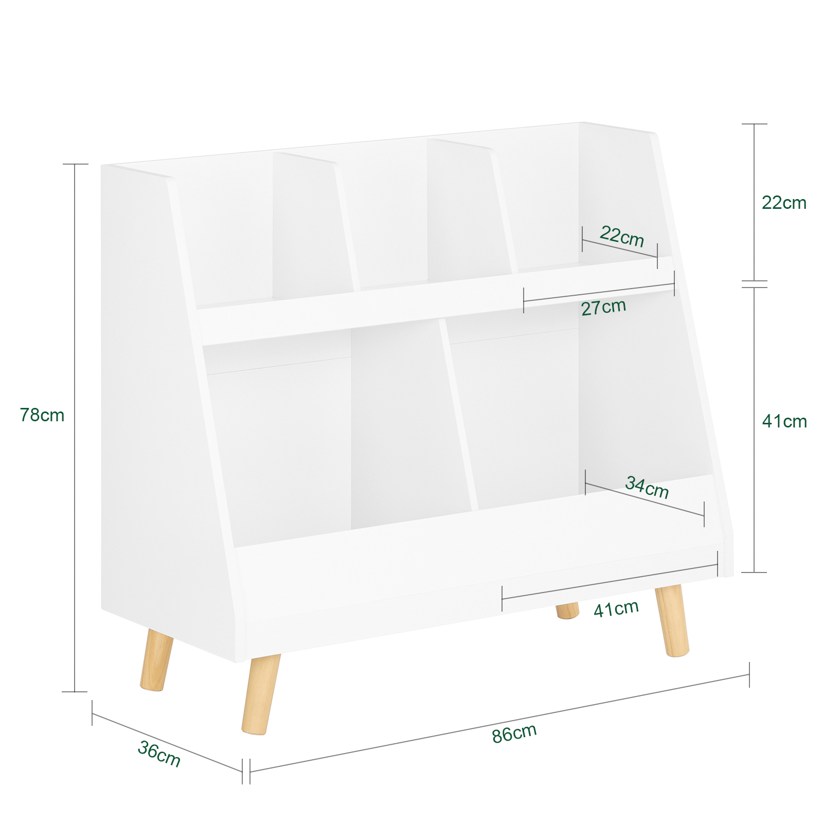SoBuy Children Kids Bookcase Book Shelf Storage Display Rack Organizer Holder KMB19-W