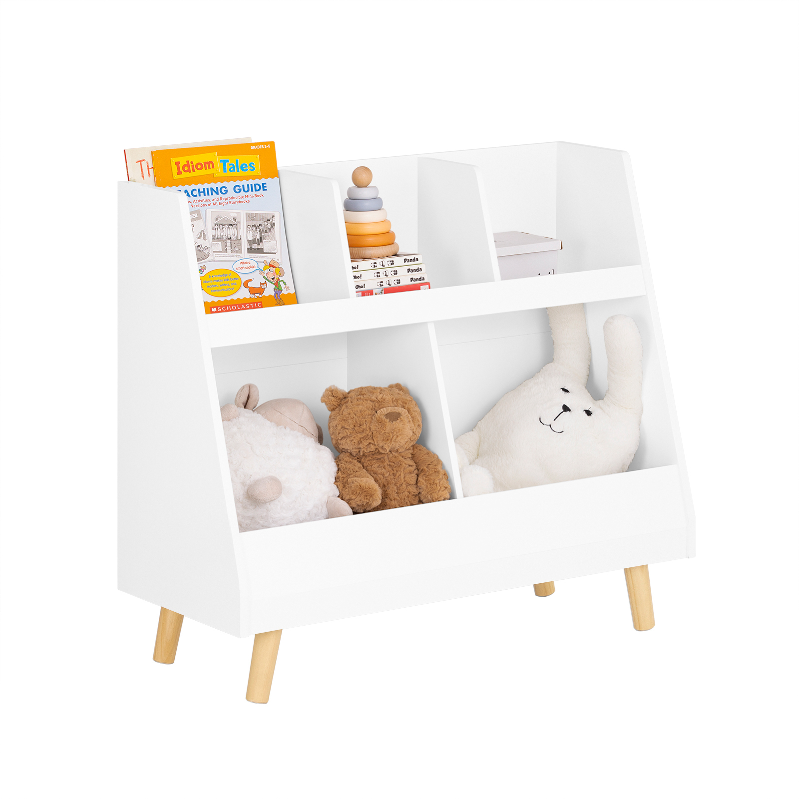SoBuy Children Kids Bookcase Book Shelf Storage Display Rack Organizer Holder KMB19-W