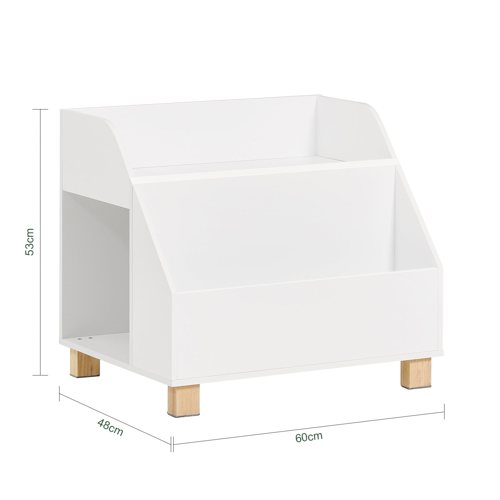 SoBuy KMB54-W,Children Kids Storage Bookcase,Book Shelf Toy Shelf Storage Display Shelf Rack Organizer with 3 Storage Compartments,White