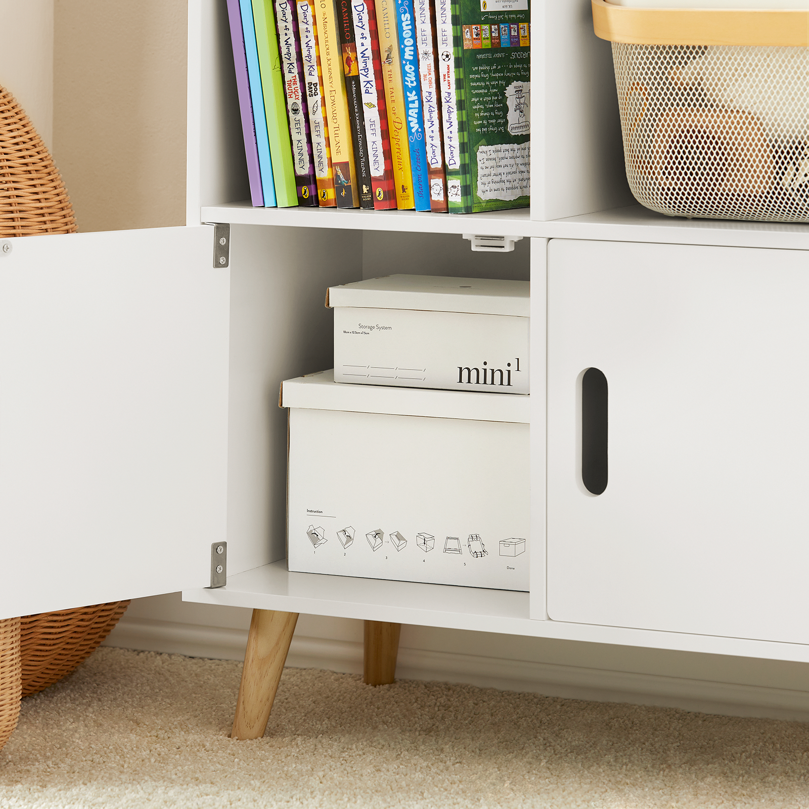 SoBuy Children Kids Bookcase Toy Shelf Storage Display Shelf Rack KMB58-W