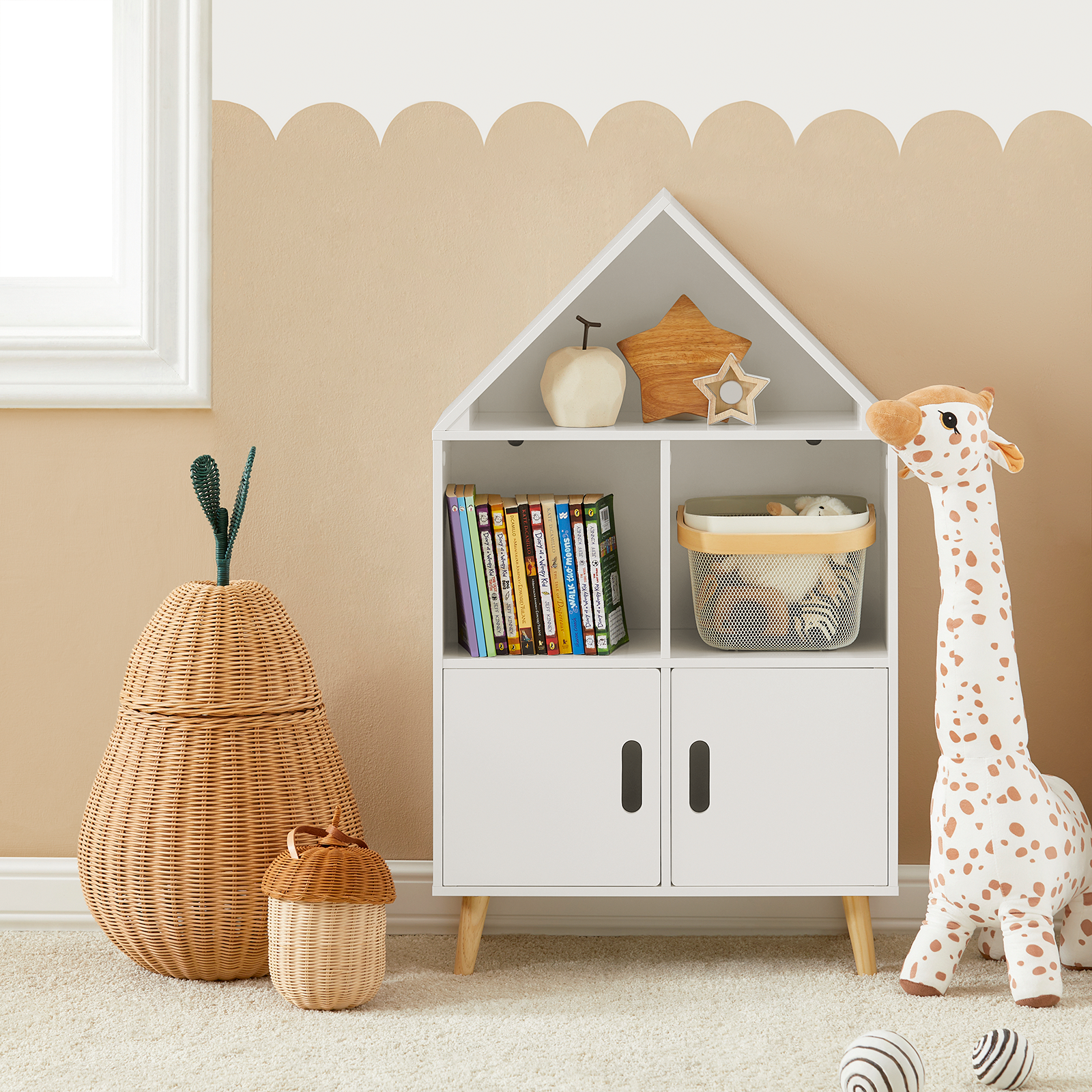 SoBuy Children Kids Bookcase Toy Shelf Storage Display Shelf Rack KMB58-W