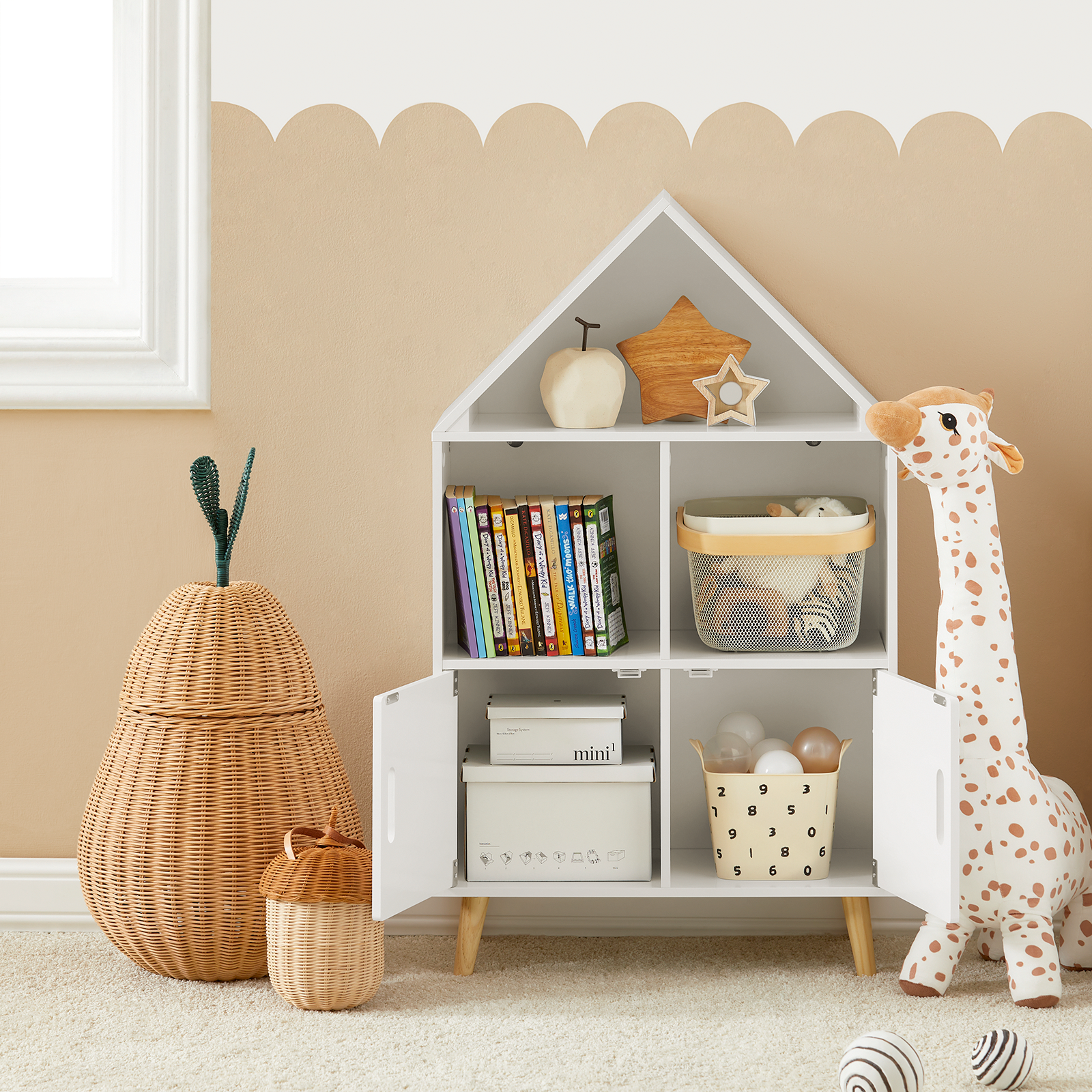SoBuy Children Kids Bookcase Toy Shelf Storage Display Shelf Rack KMB58-W