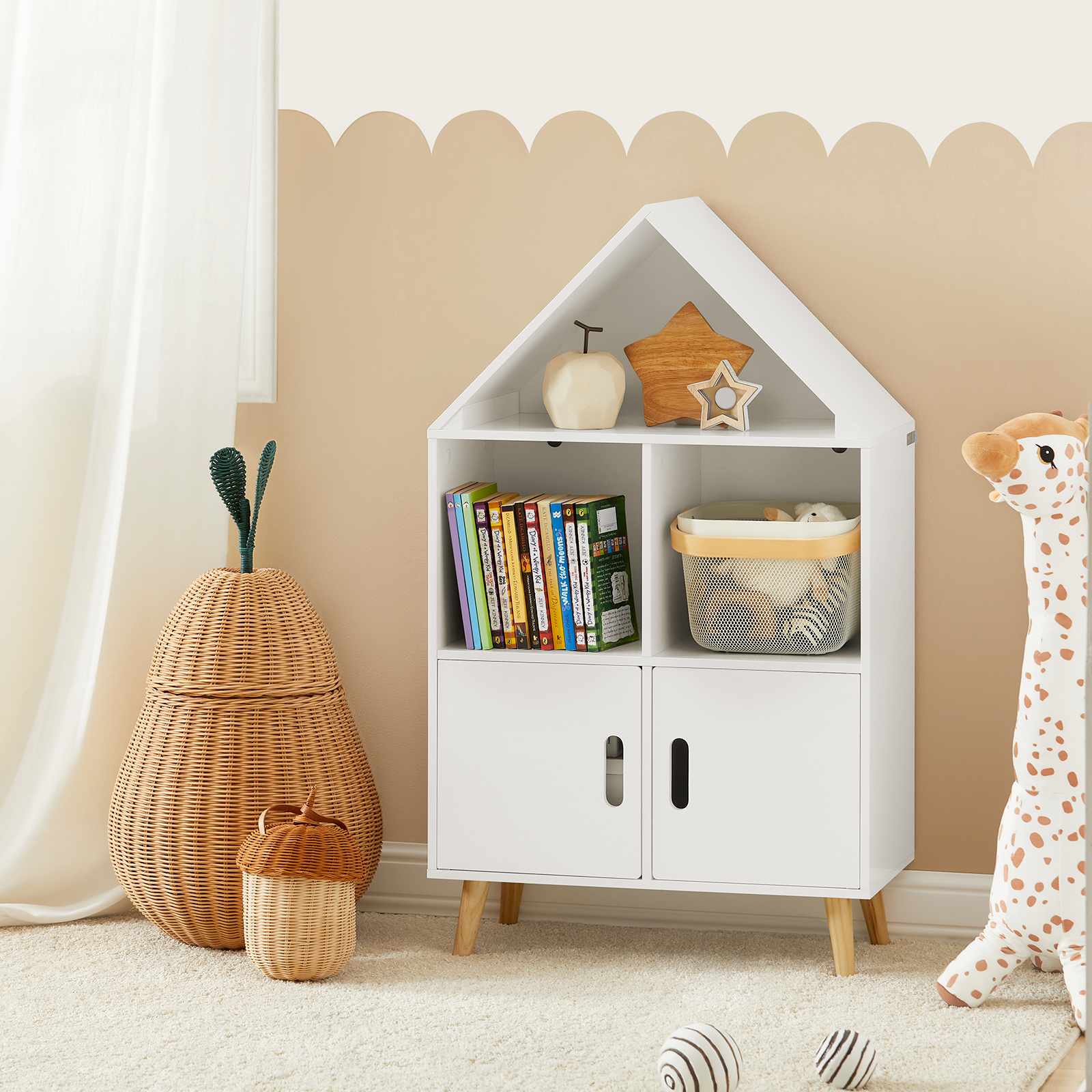 SoBuy Children Kids Bookcase Toy Shelf Storage Display Shelf Rack KMB58-W