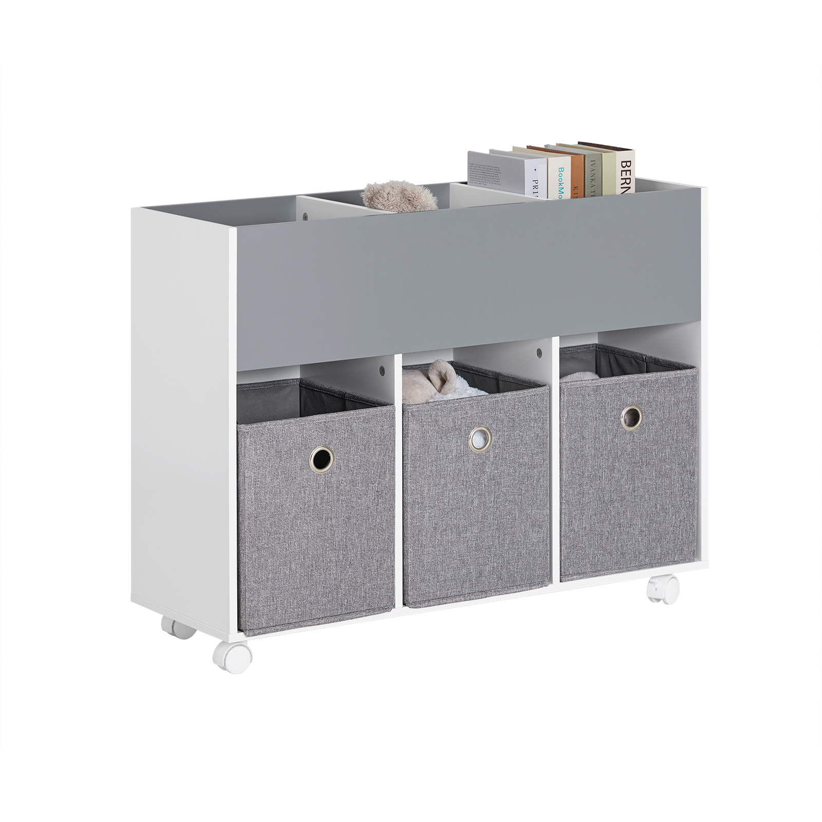 SoBuy Children Kids Bookcase Toy Shelf Storage Display Shelf Rack Organizer On Wheels KMB61-HG
