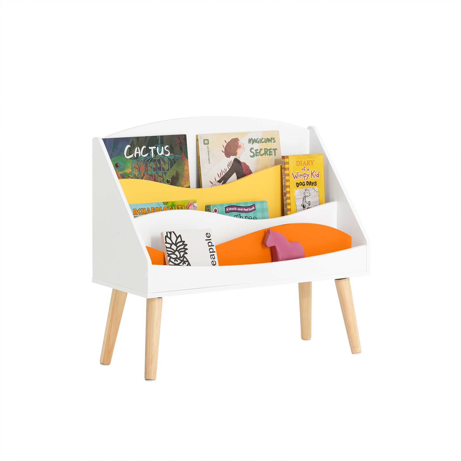 SoBuy KMB63-W,Children Kids Bookcase, Book Shelf Storage Display Shelving Cabinet Organizer