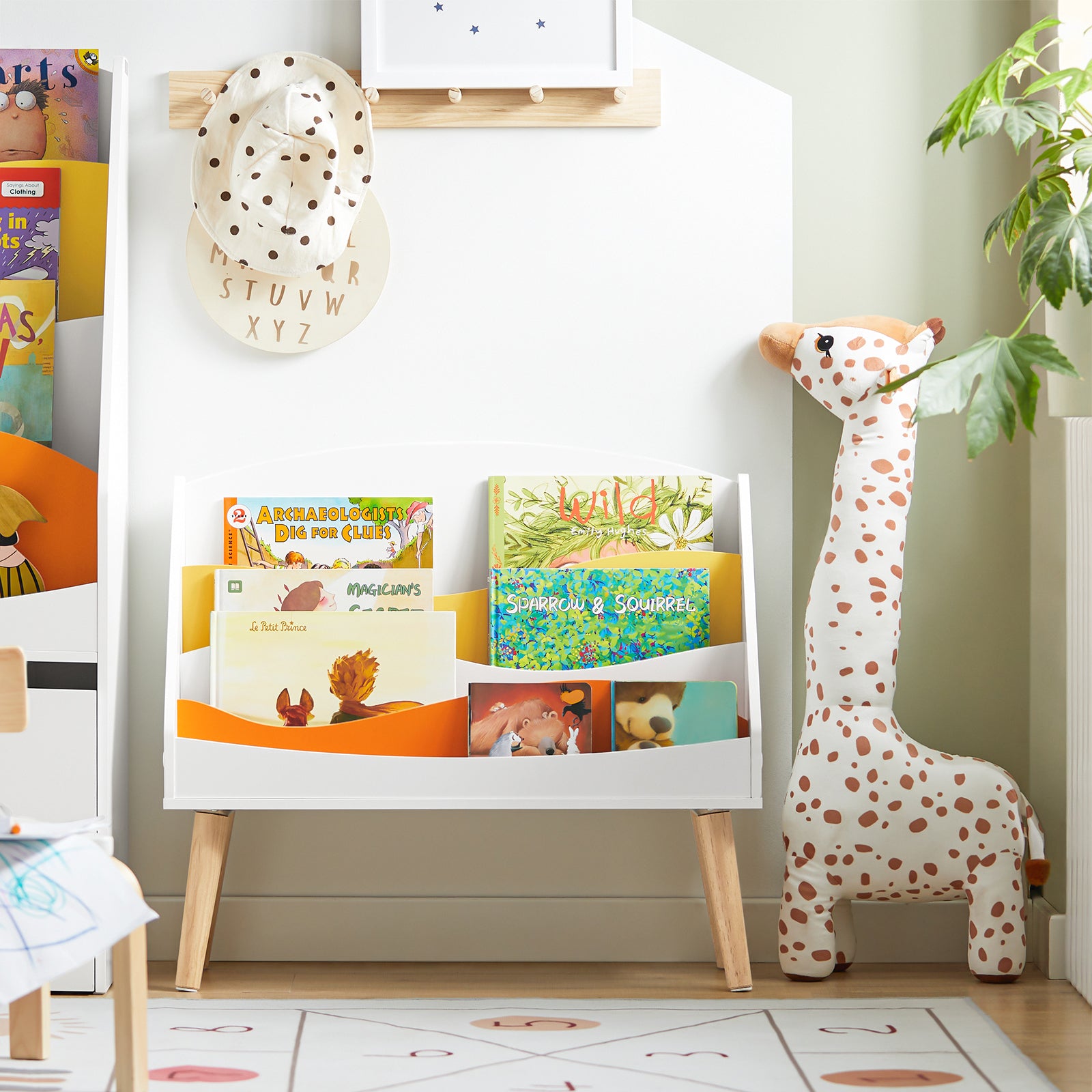 SoBuy KMB63-W,Children Kids Bookcase, Book Shelf Storage Display Shelving Cabinet Organizer