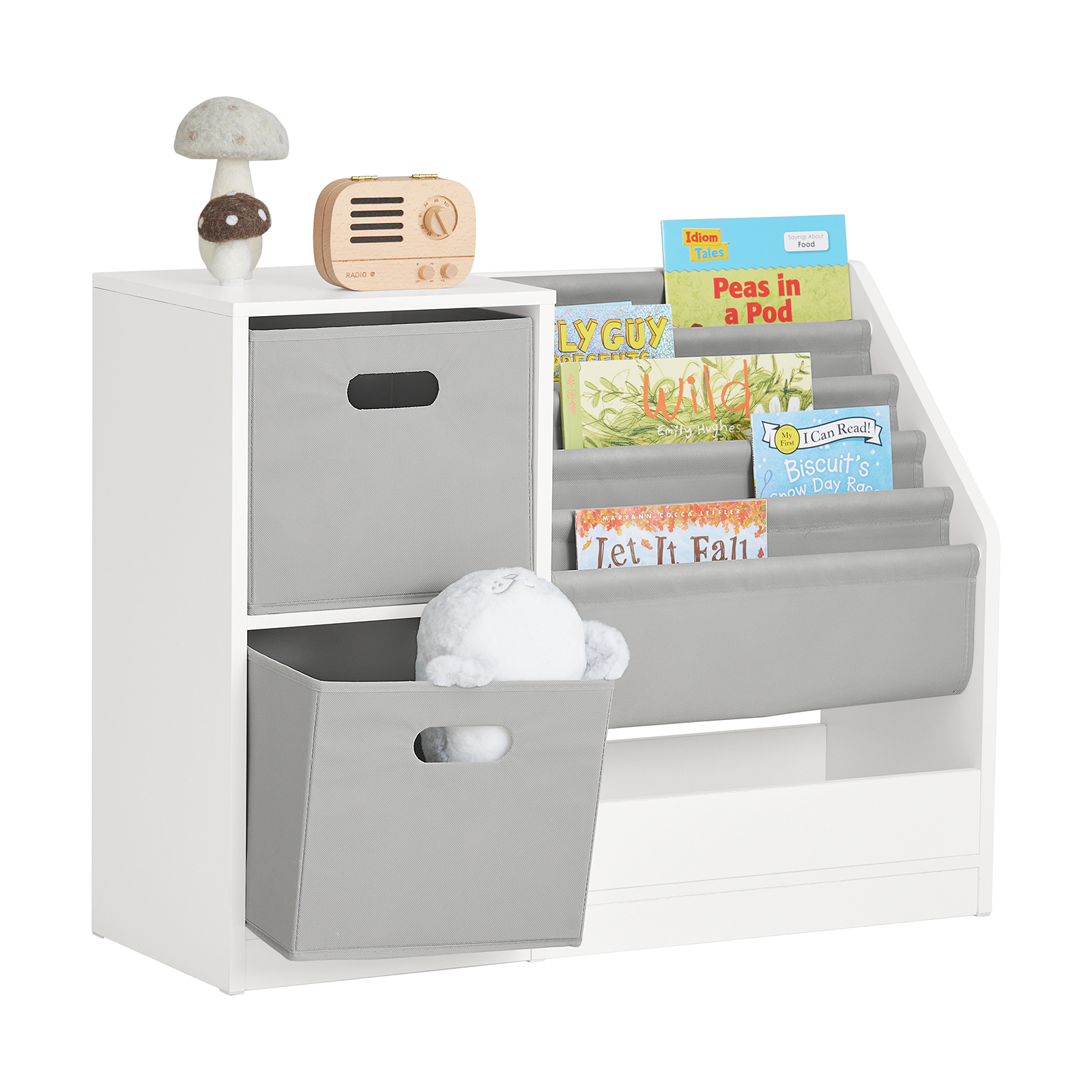 SoBuy Children Kids Bookcase Book Shelf Toy Shelf Standing Storage Shelf KMB76-W