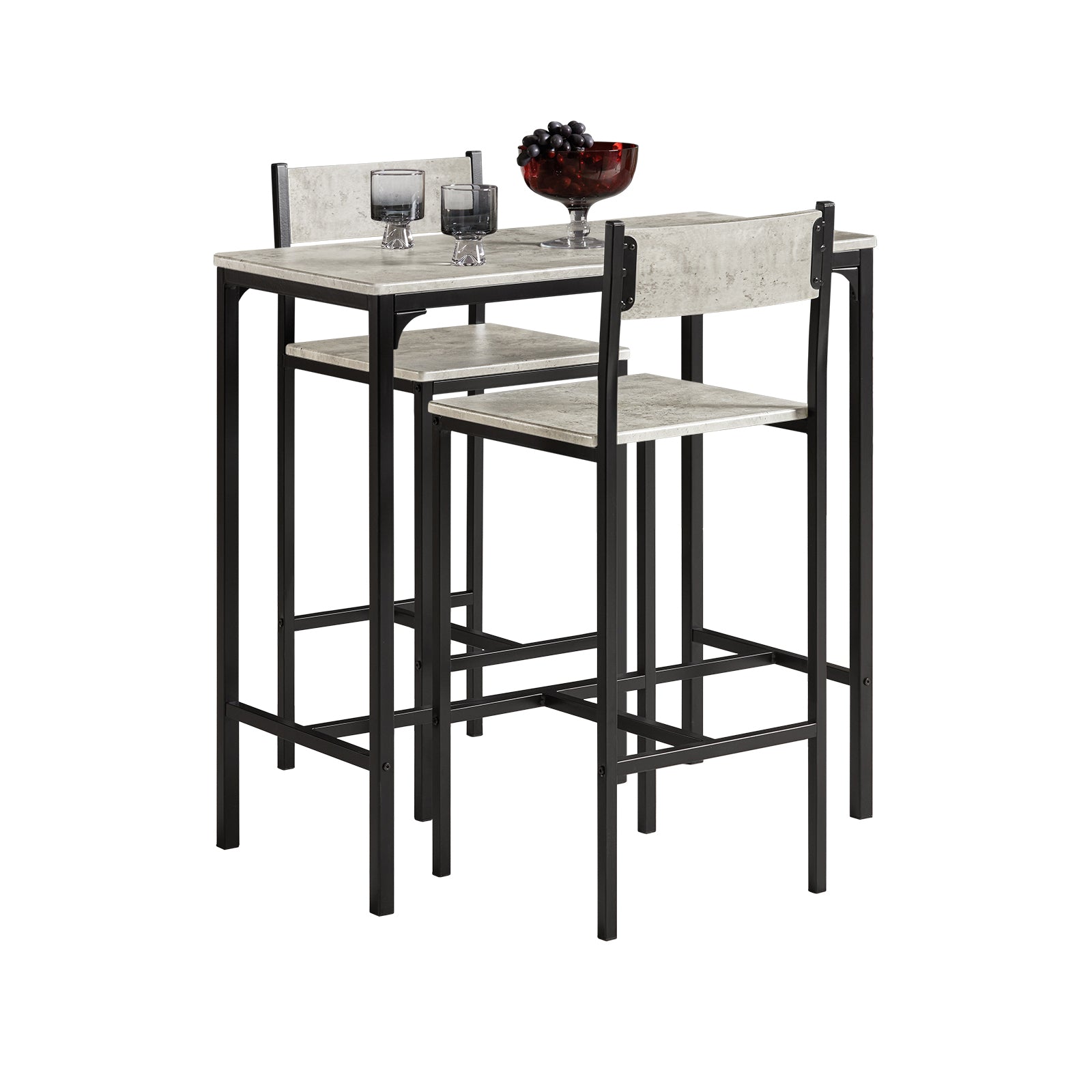 SoBuy OGT03-HG, Bar Set-1 Bar Table and 2 Stools, 3 Pieces Home Kitchen Breakfast Bar Set Furniture Dining Set