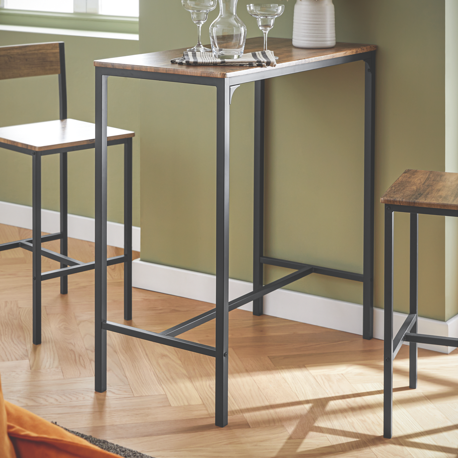 SoBuy OGT03-XL, Bar Set-1 Bar Table and 2 Stools, 3 Pieces Home Kitchen Breakfast Bar Set Furniture Dining Set