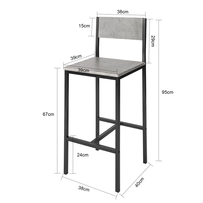 SoBuy FST53-HGX2,Set of 2 Bar Stools,Kitchen Breakfast Barstools,High Chairs