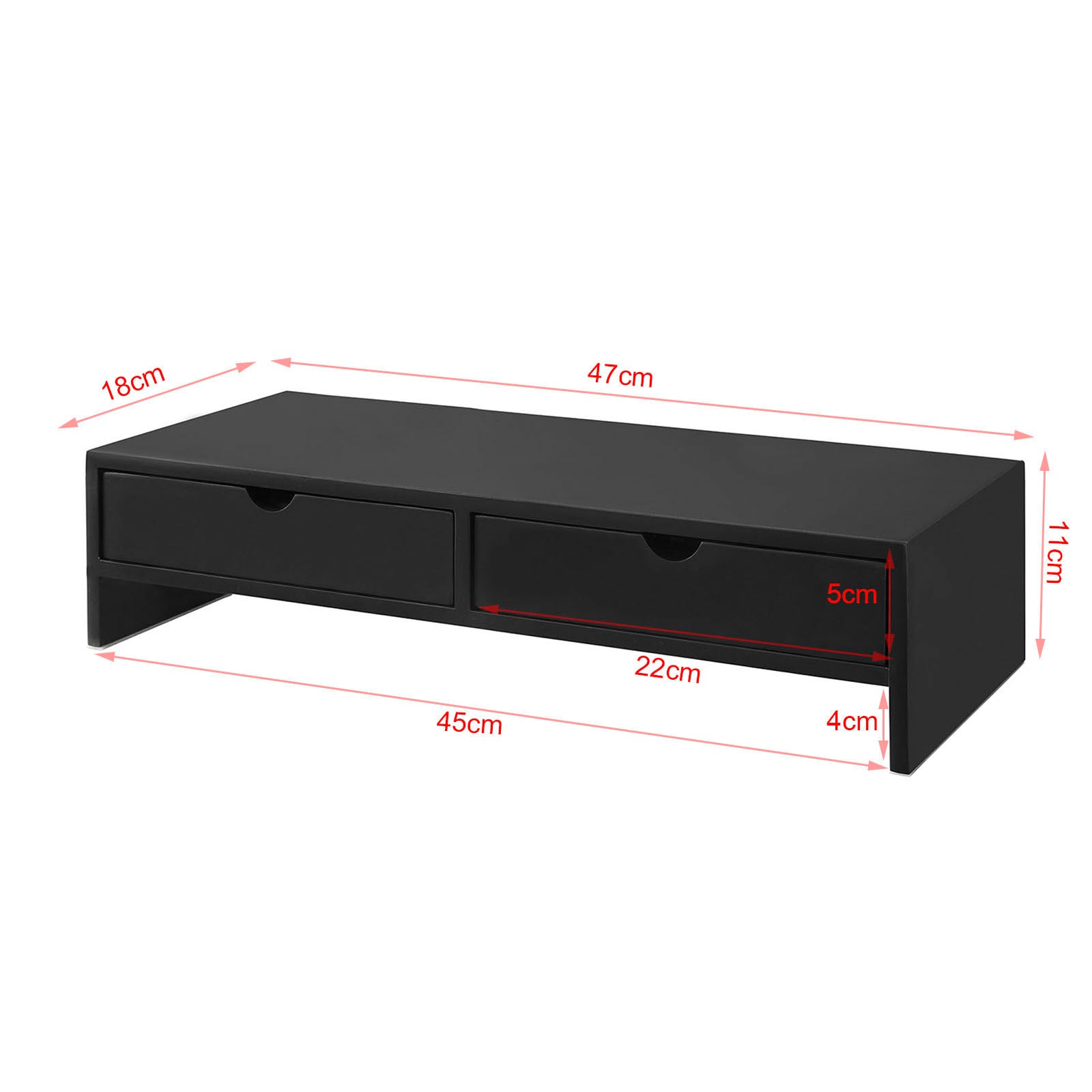 SoBuy BBF02-SCH, Monitor Stand Computer Screen Monitor Stand Monitor Riser Desk Organizer with 2 Drawers
