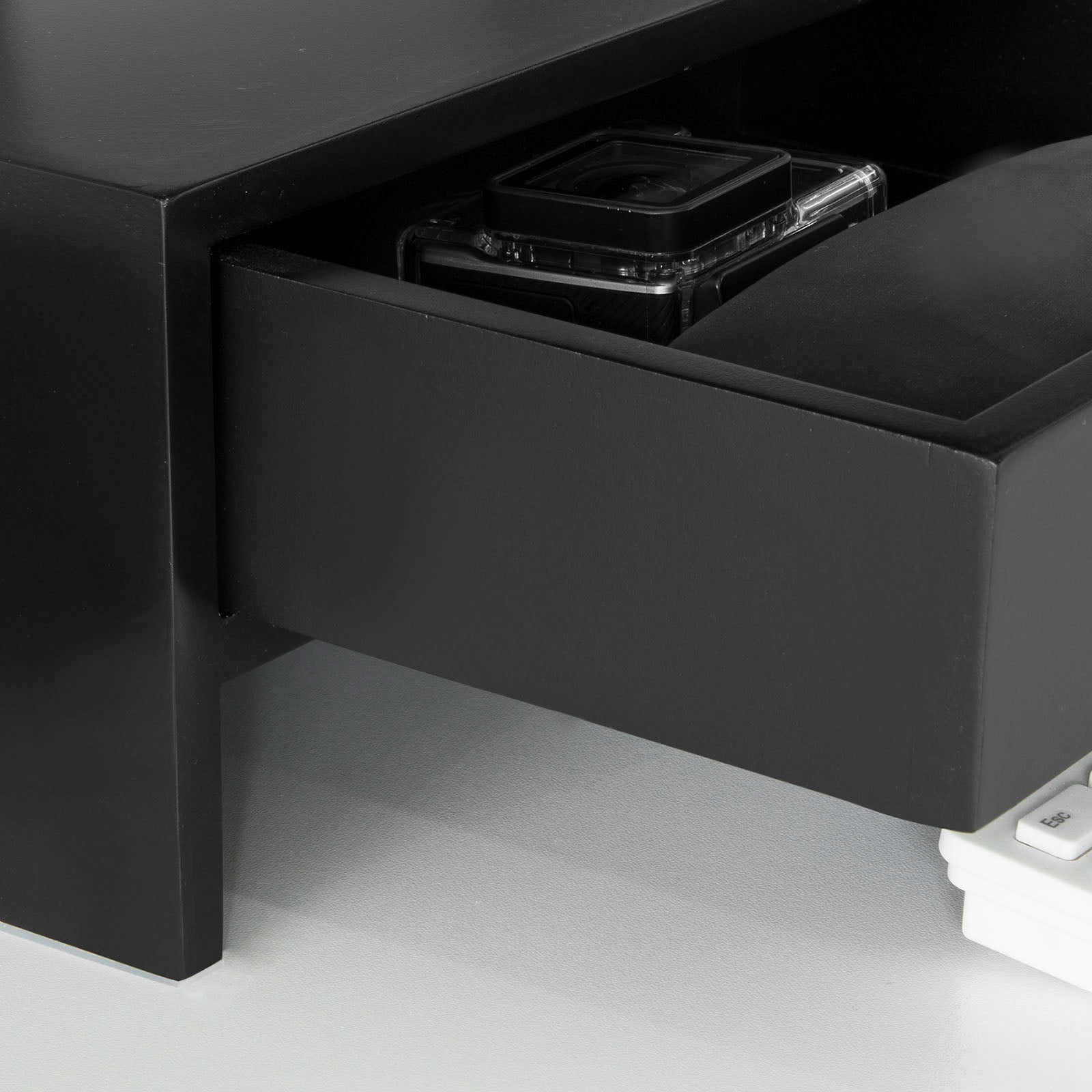 SoBuy BBF02-SCH, Monitor Stand Computer Screen Monitor Stand Monitor Riser Desk Organizer with 2 Drawers