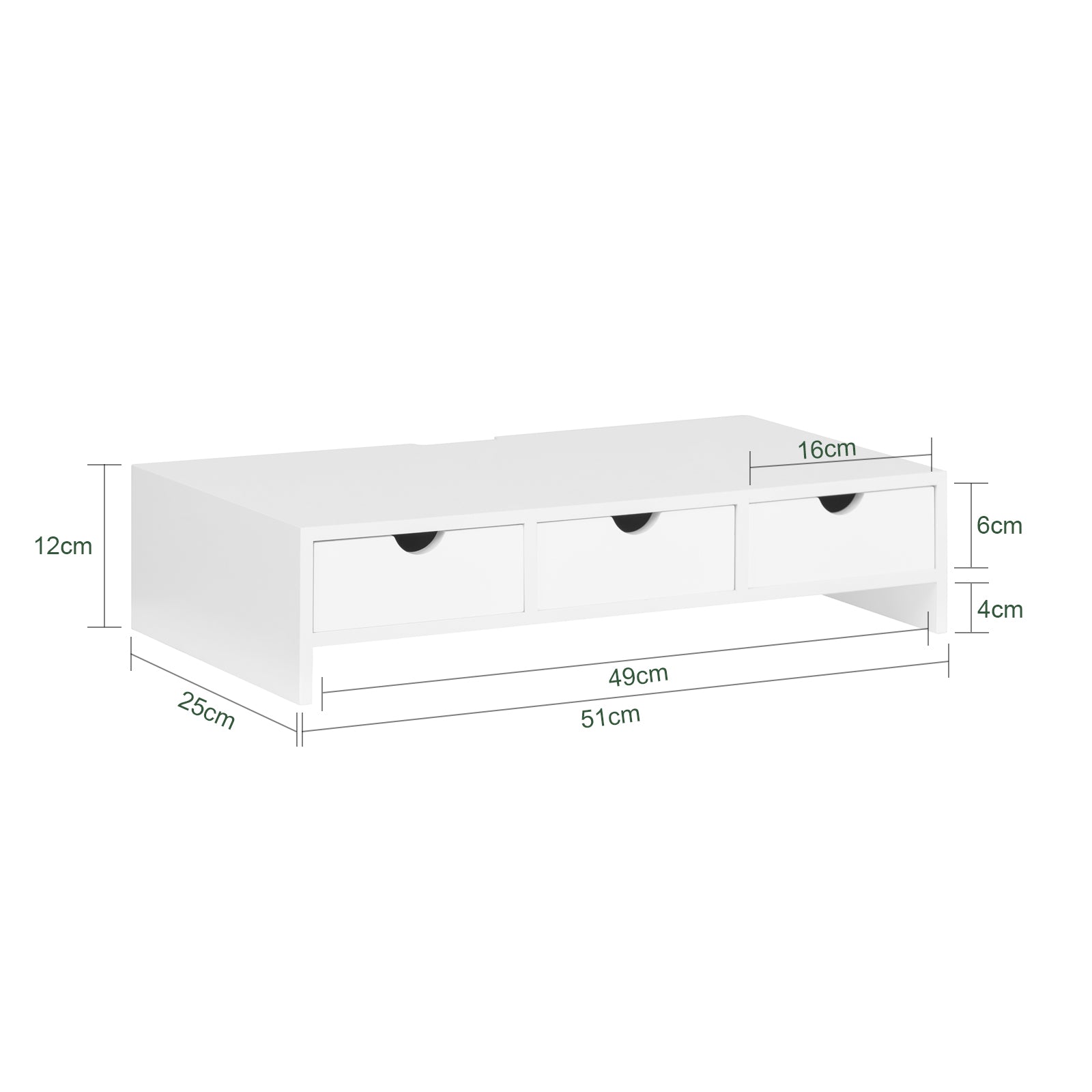 SoBuy BBF03-W, Monitor Stand Computer Screen Monitor Stand Monitor Riser Desk Organizer with 3 Drawers