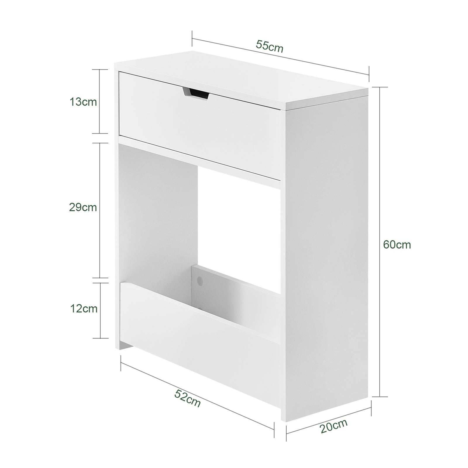 SoBuy BZR48-W, Bathroom Toilet Paper Roll Holder, Bathroom Shelf Narrow Shelf Storage Cabinet