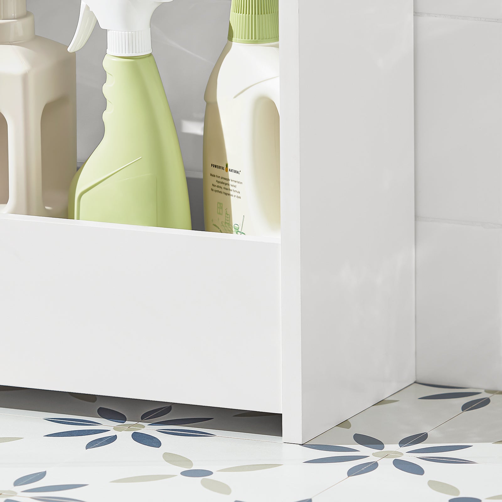 SoBuy BZR48-W, Bathroom Toilet Paper Roll Holder, Bathroom Shelf Narrow Shelf Storage Cabinet