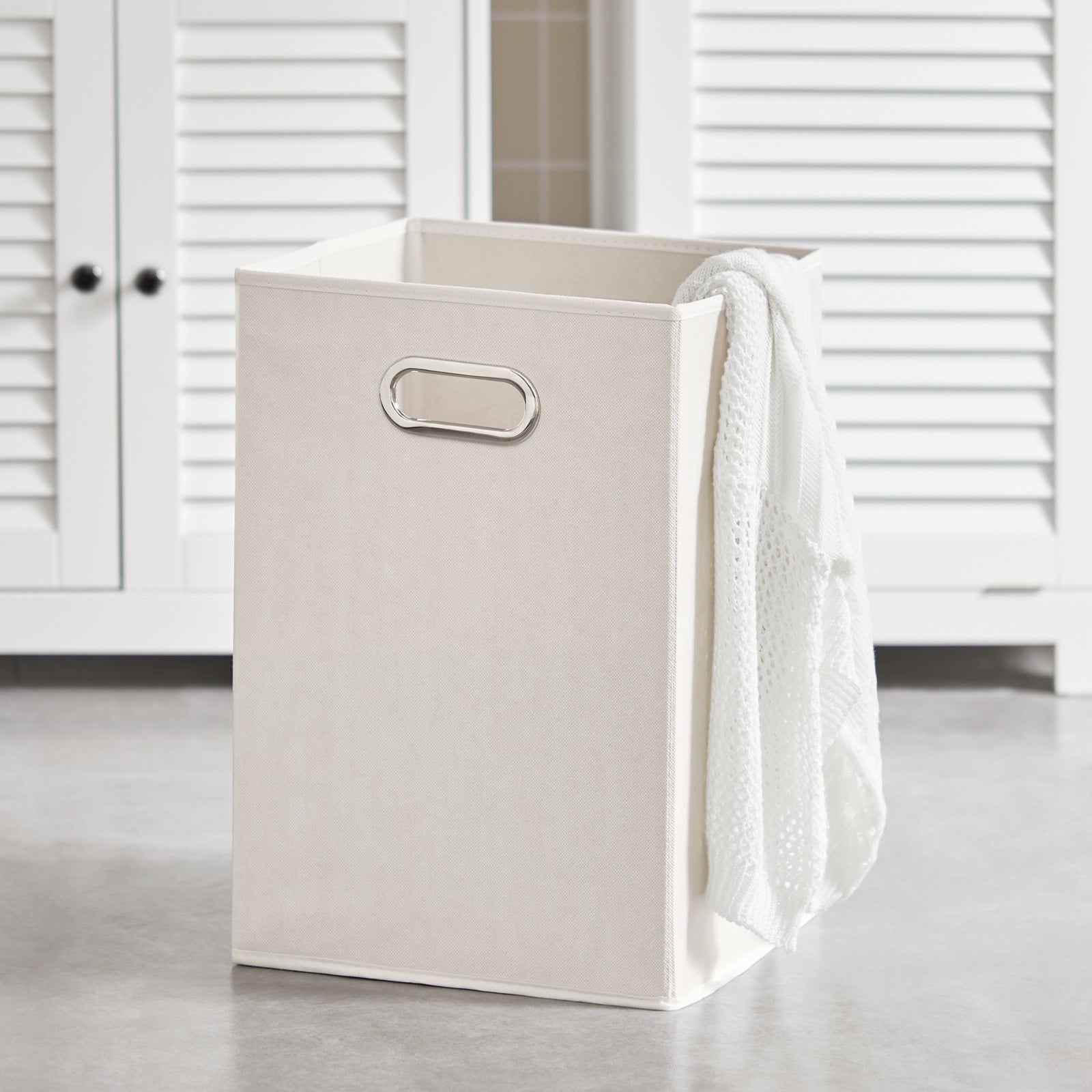 SoBuy BZR73-W,Bathroom Storage Cabinet Unit with Drawer&Laundry Basket,Laundry Cabinet White