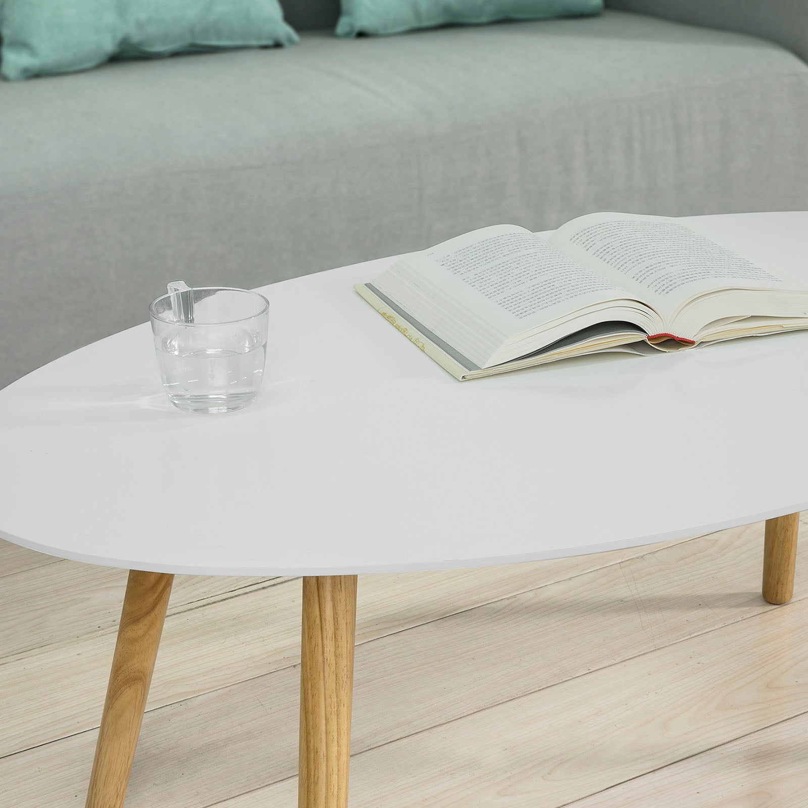 SoBuy Oval Wooden Coffee Table Living Room End Table FBT61-W