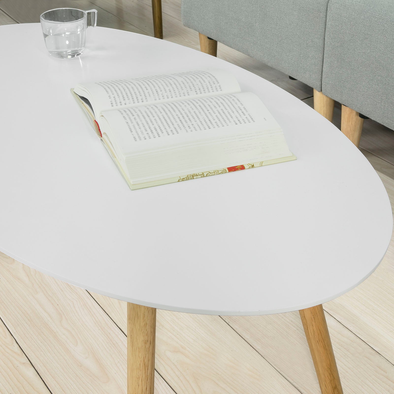 SoBuy Oval Wooden Coffee Table Living Room End Table FBT61-W