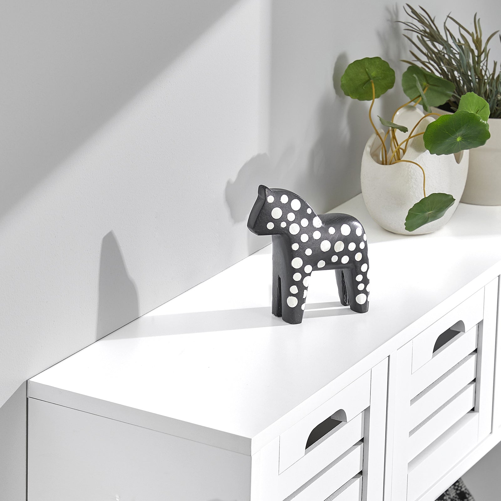 SoBuy FHK19-W, Wall Coat Rack Wall Shelf Wall Storage Cabinet Unit with 3 Drawers 4 Hooks