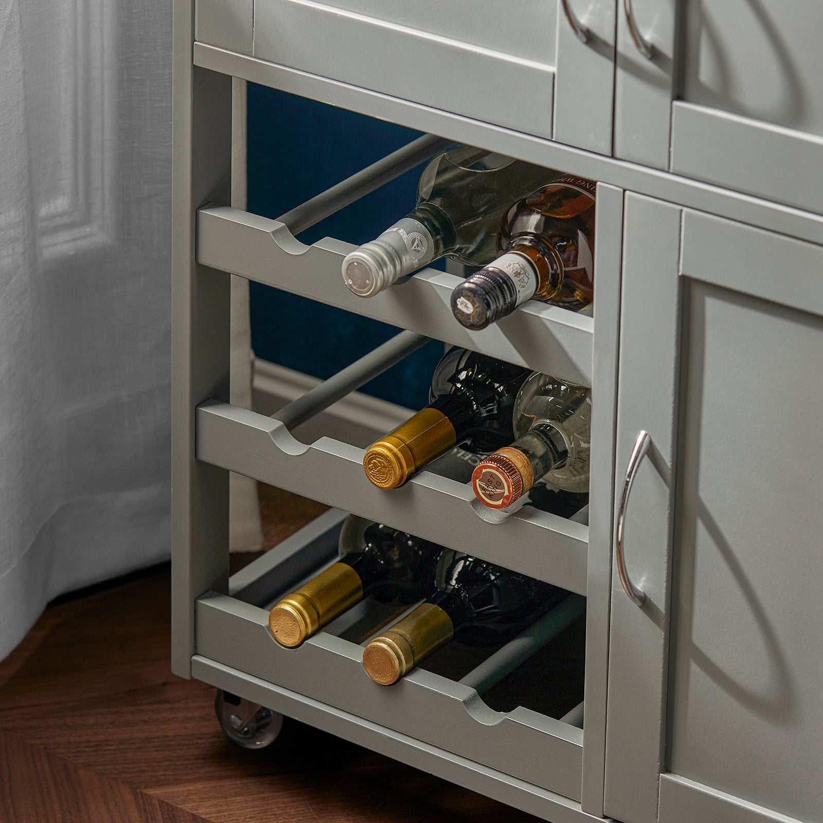 SoBuy FKW45-HG, Kitchen Storage Trolley Kitchen Cabinet with Stainless Steel Worktop