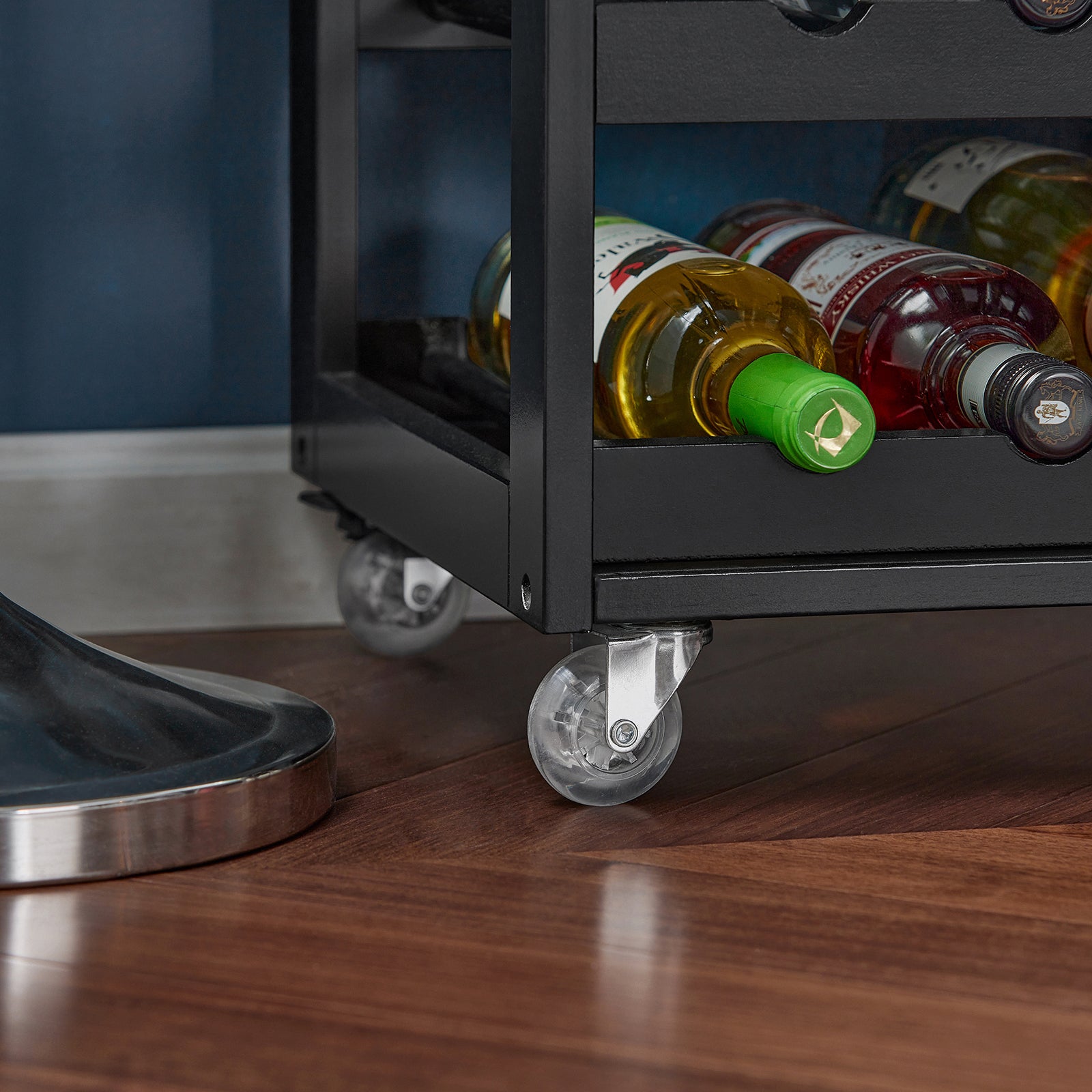 SoBuy FKW45-SCH, Kitchen Trolley Kitchen Storage Cabinet with Rubber Wood Worktop