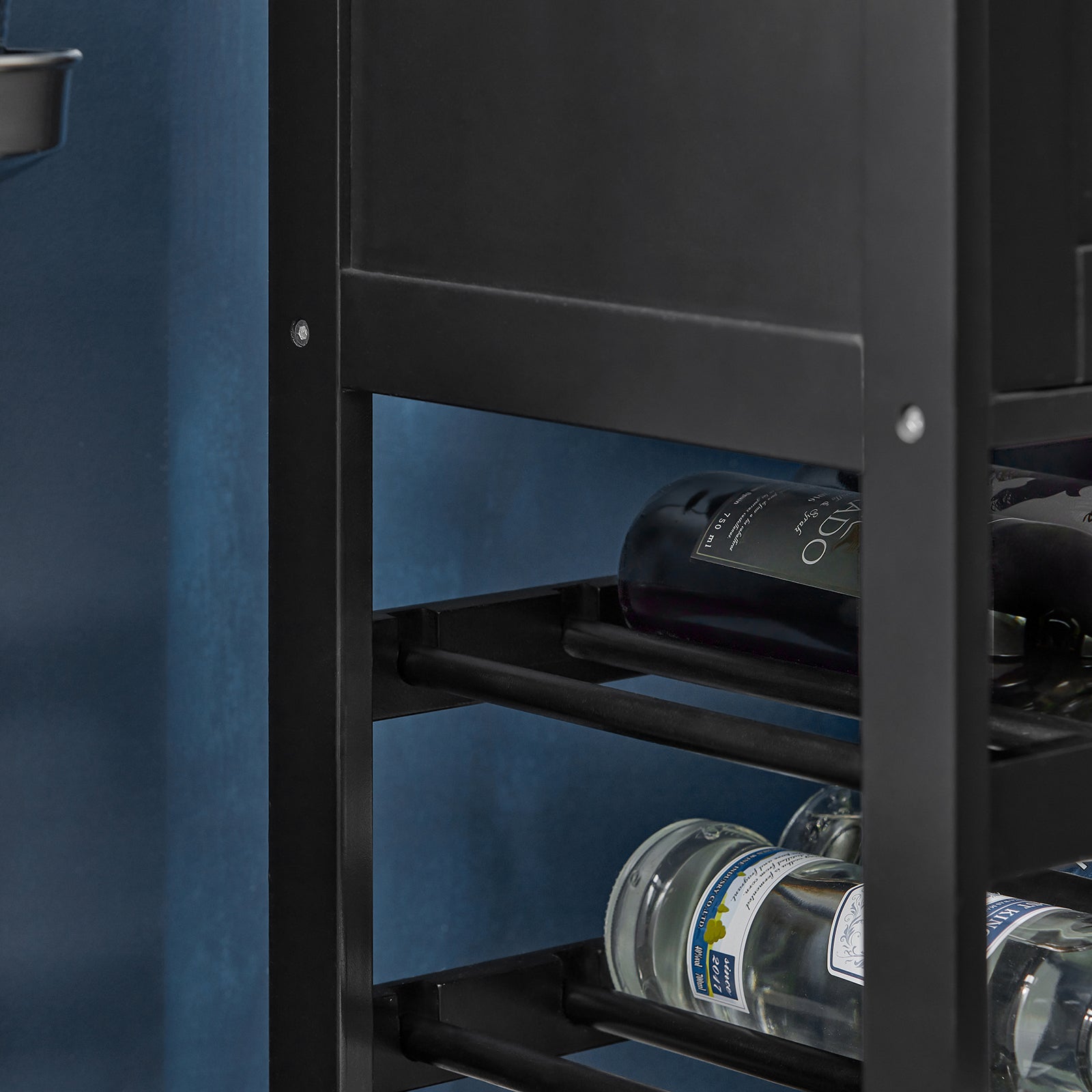 SoBuy FKW45-SCH, Kitchen Trolley Kitchen Storage Cabinet with Rubber Wood Worktop