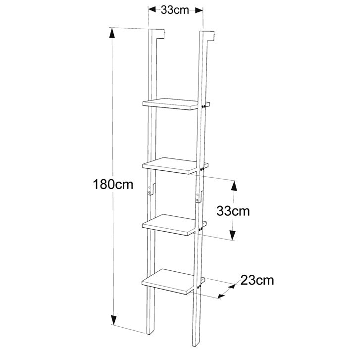 SoBuy Modern 4 Tiers Display Storage Wood Wall Shelf, FRG15-SCH