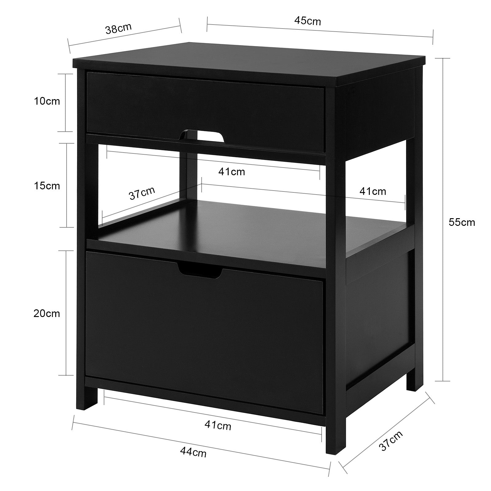 SoBuy FRG258-SCH, Beside Table with Drawers, Night Table Stand Lamp Table End Table Side Table