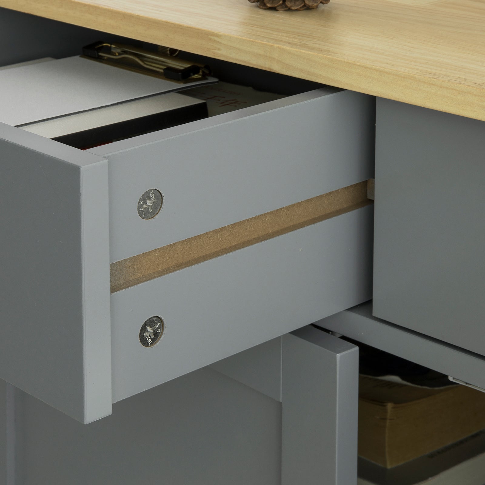 SoBuy Kitchen Dining Room Living Room Storage Cabinet Cupboard Sideboard, Grey,FSB25-HG